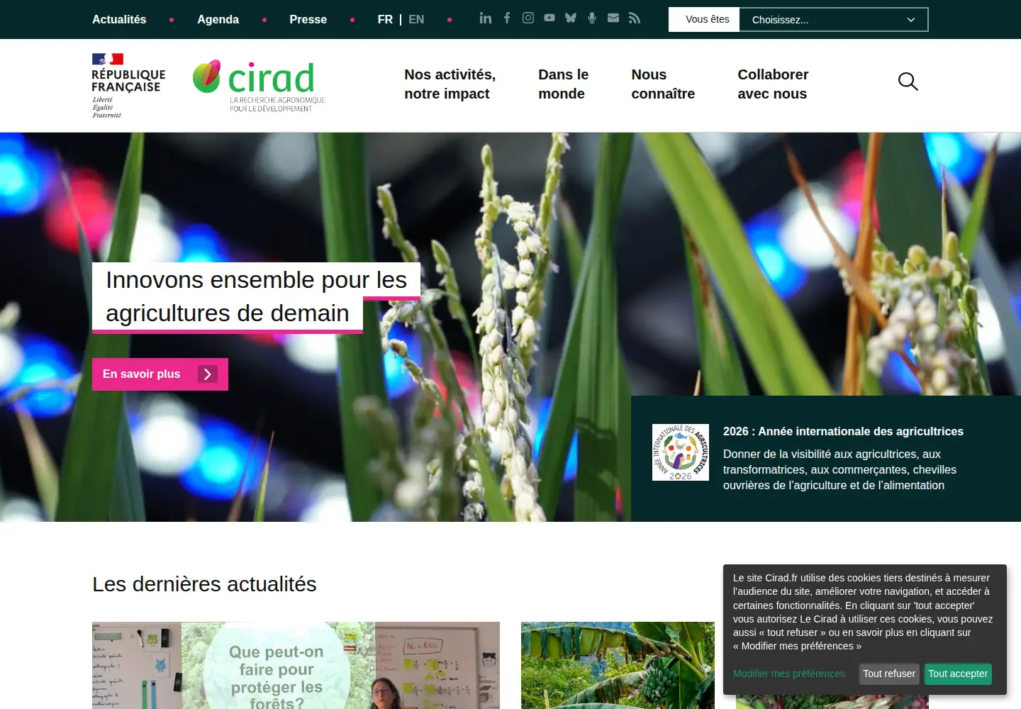 Screenshot of cirad.fr