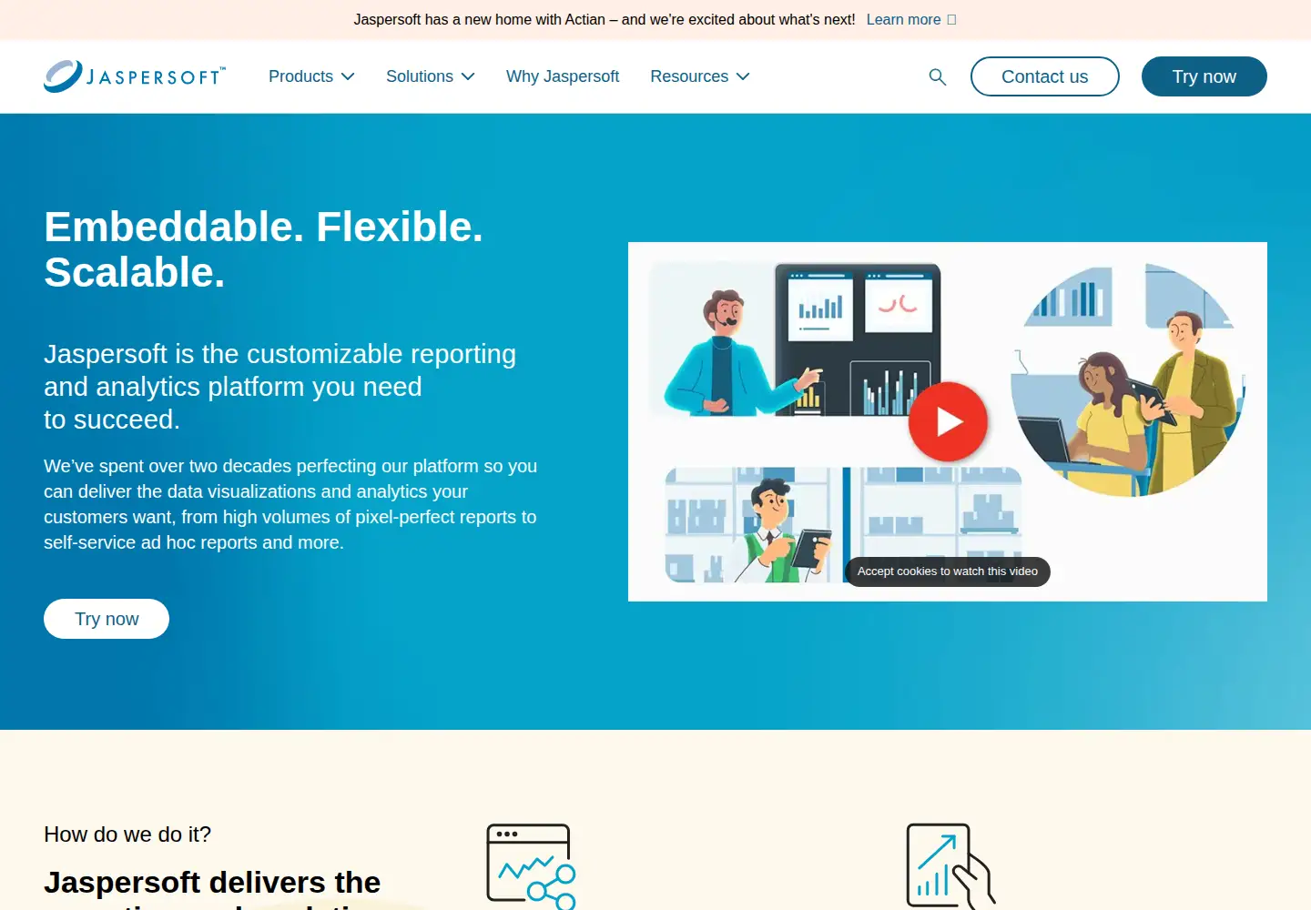 Captured homepage of jaspersoft.com in the current scan