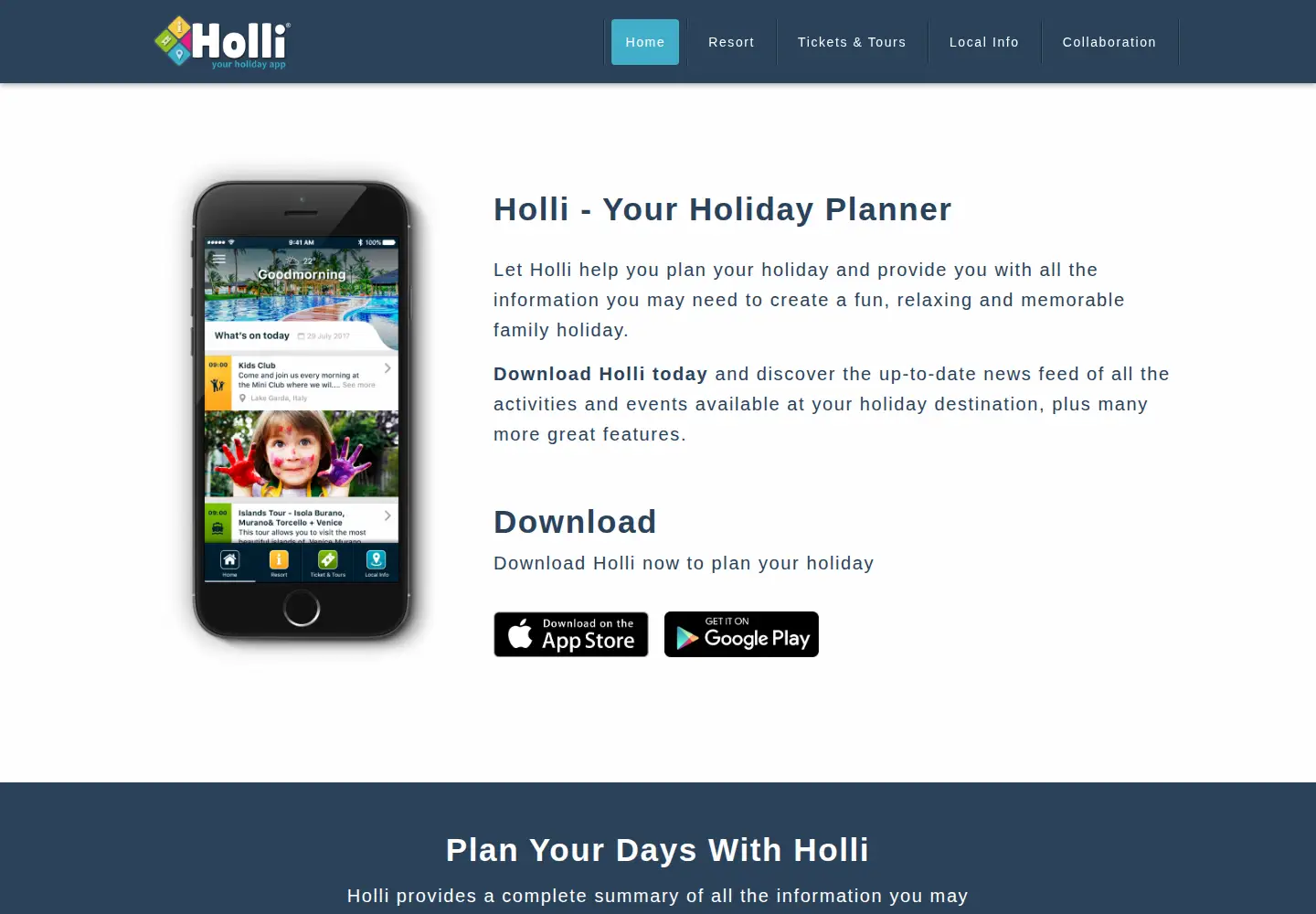 Screenshot of holliapp.com