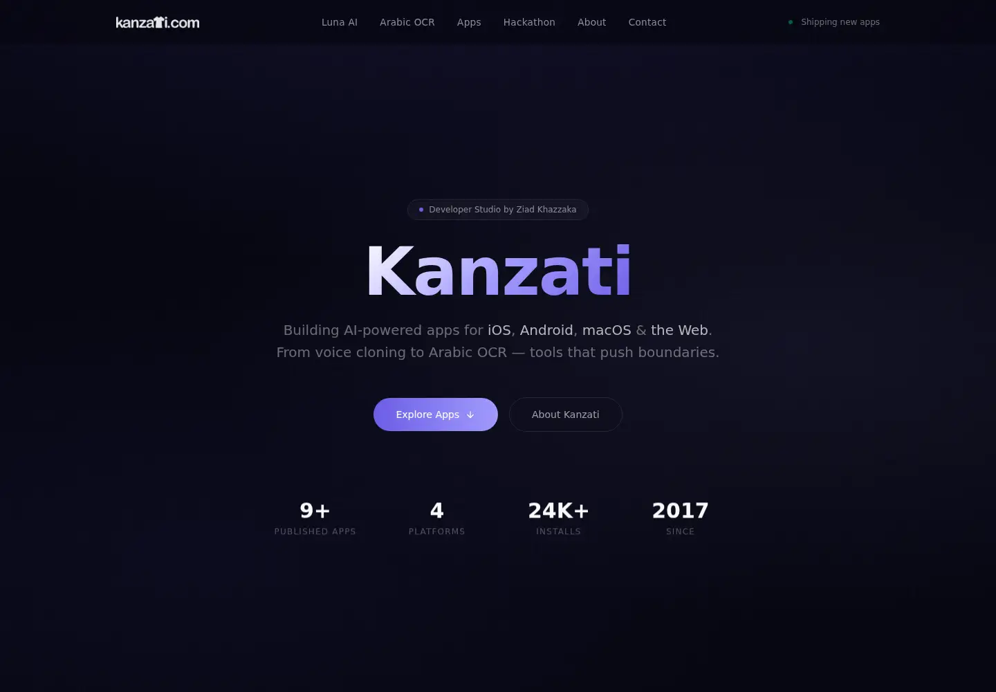 Screenshot of kanzati.com