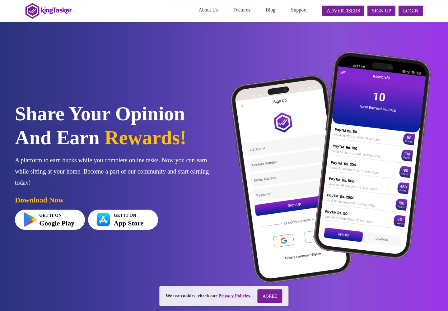 Screenshot of kingtasker.com