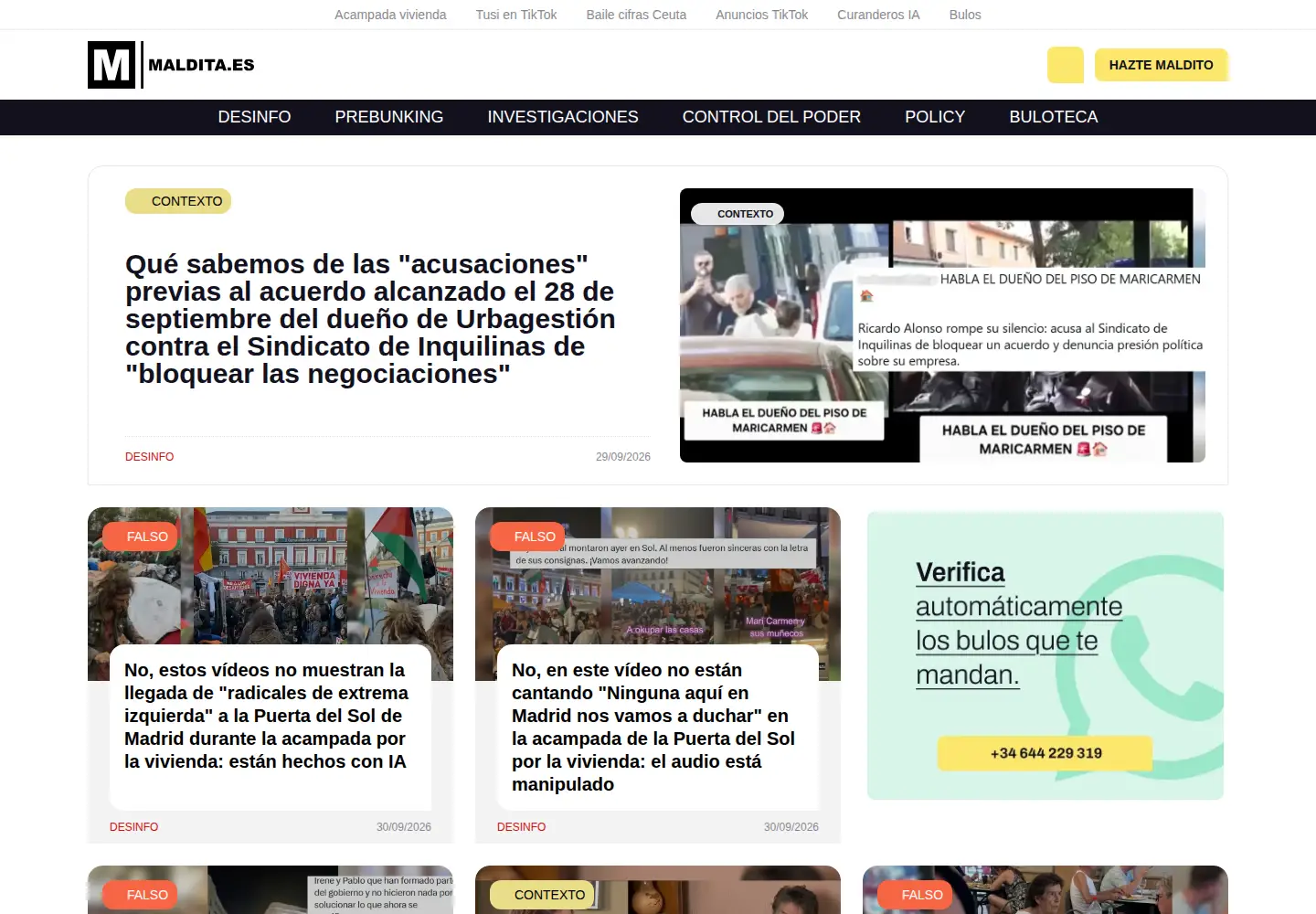 Screenshot of maldita.es