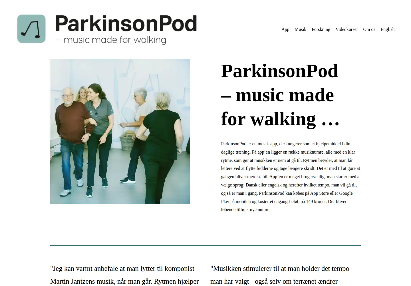 Captured homepage of parkinsonpod.com in the current scan