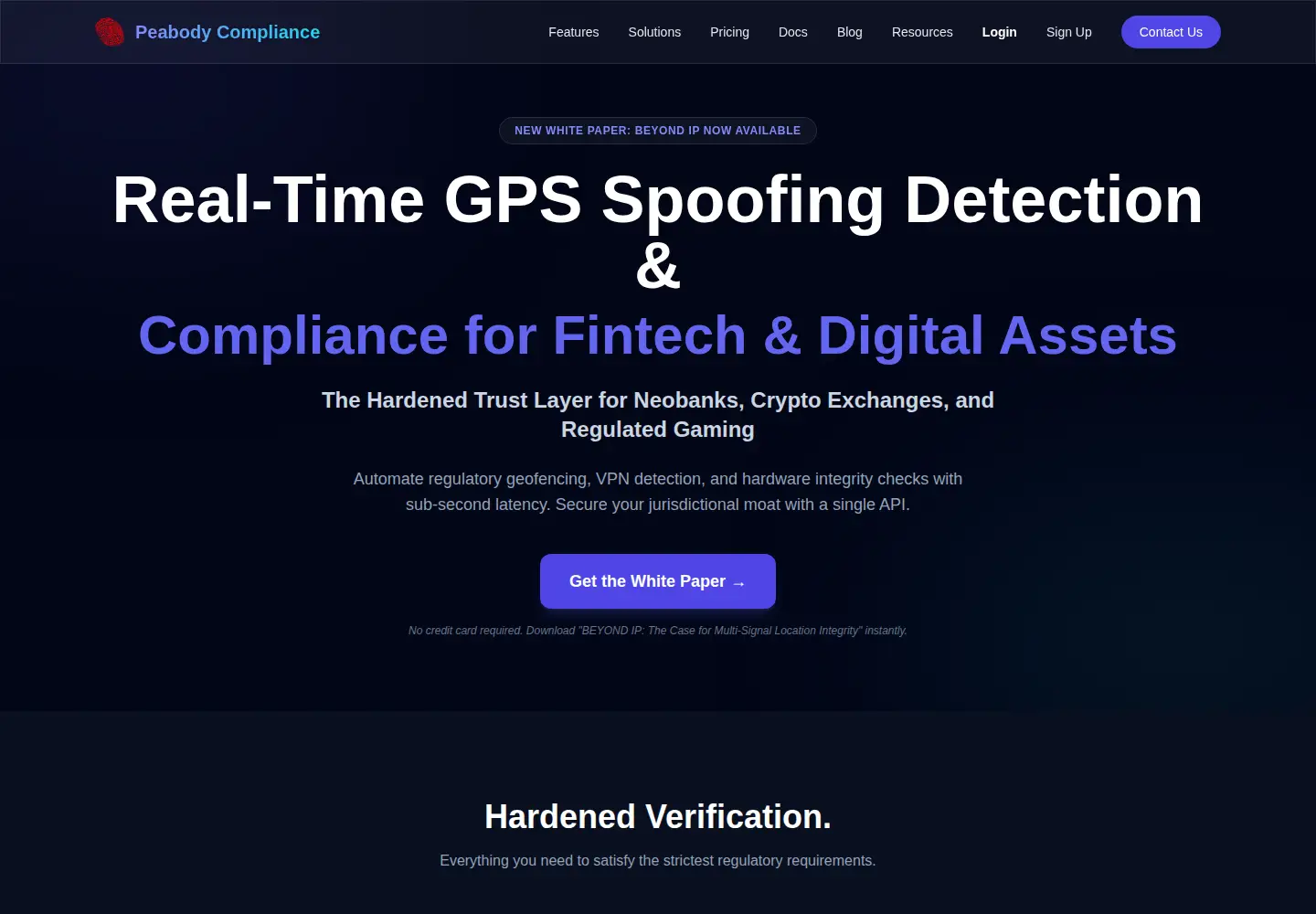 Captured homepage of peabodycompliance.com in the current scan