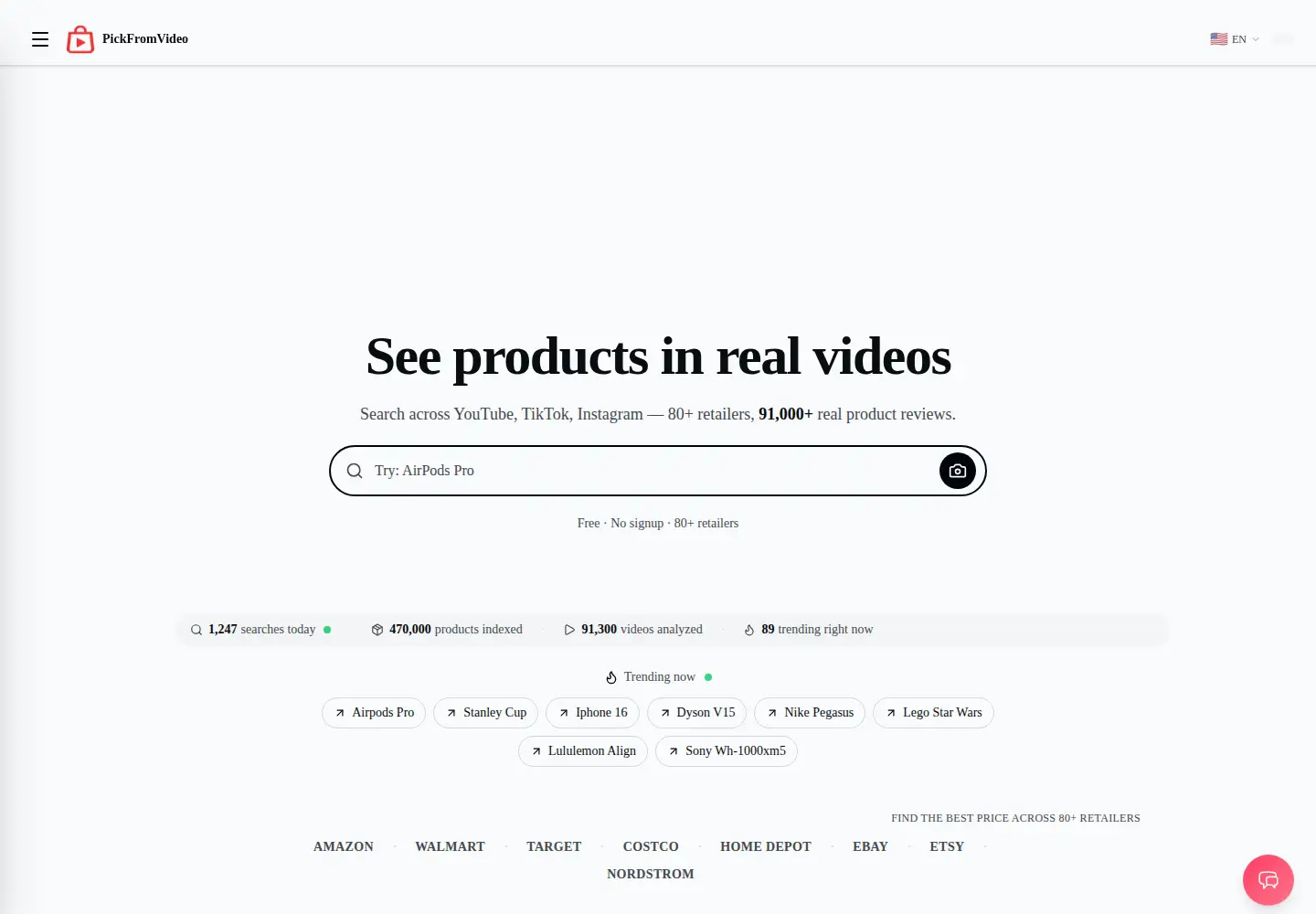Screenshot of pickfromvideo.com