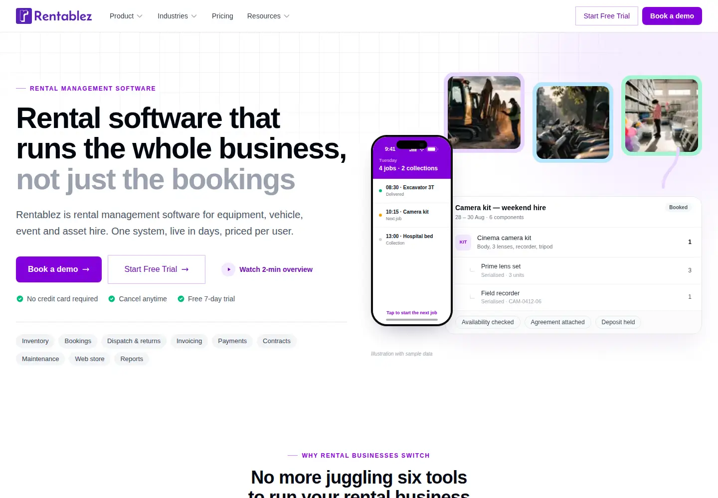Captured homepage of rentablez.com in the current scan