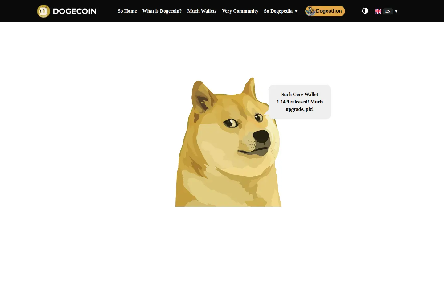 Screenshot of dogecoin.com