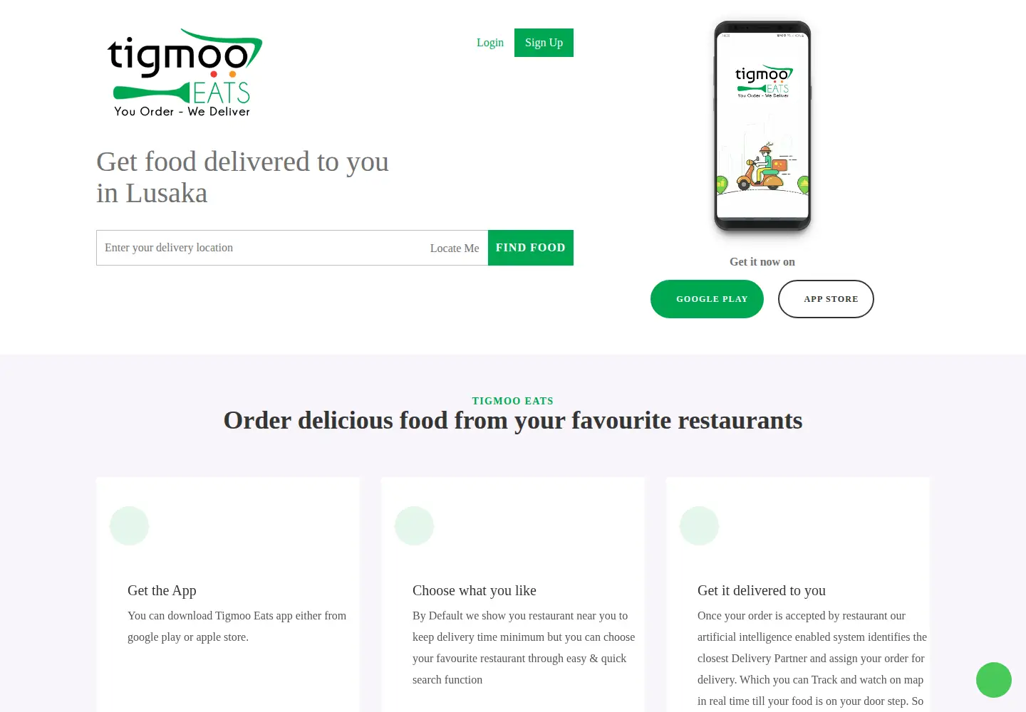 Screenshot of tigmooeats.com
