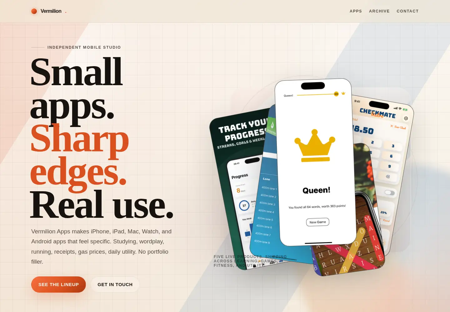 Screenshot of vermilion-apps.com