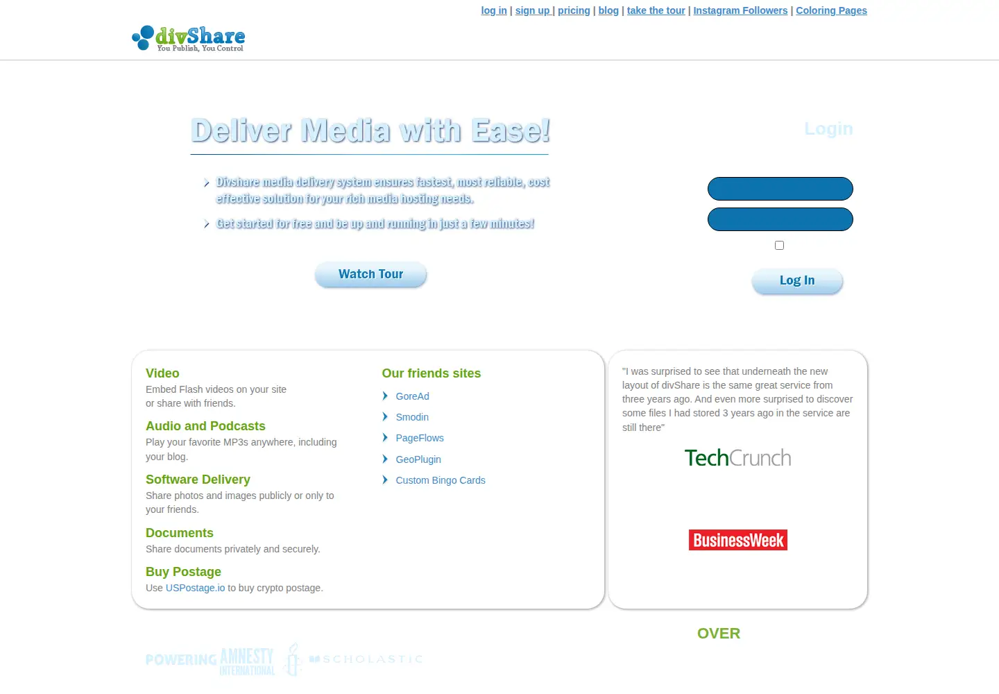 Screenshot of divshare.com