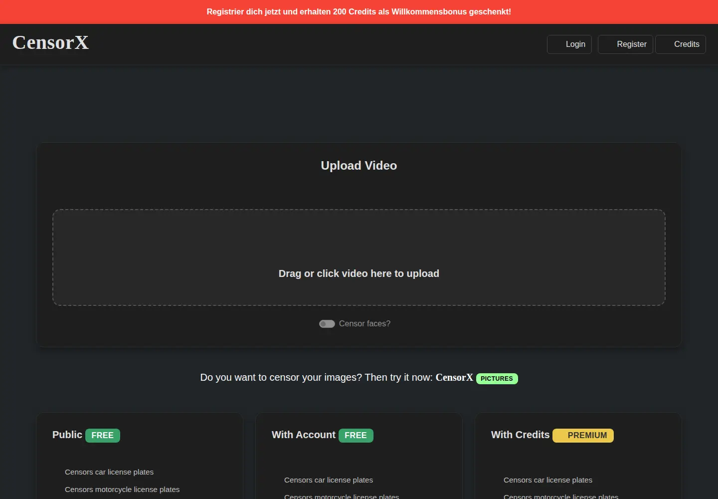 Screenshot of censorx.de