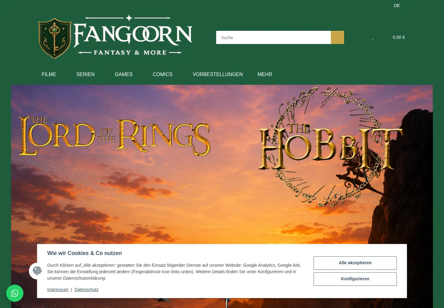 Screenshot of fangoorn.de