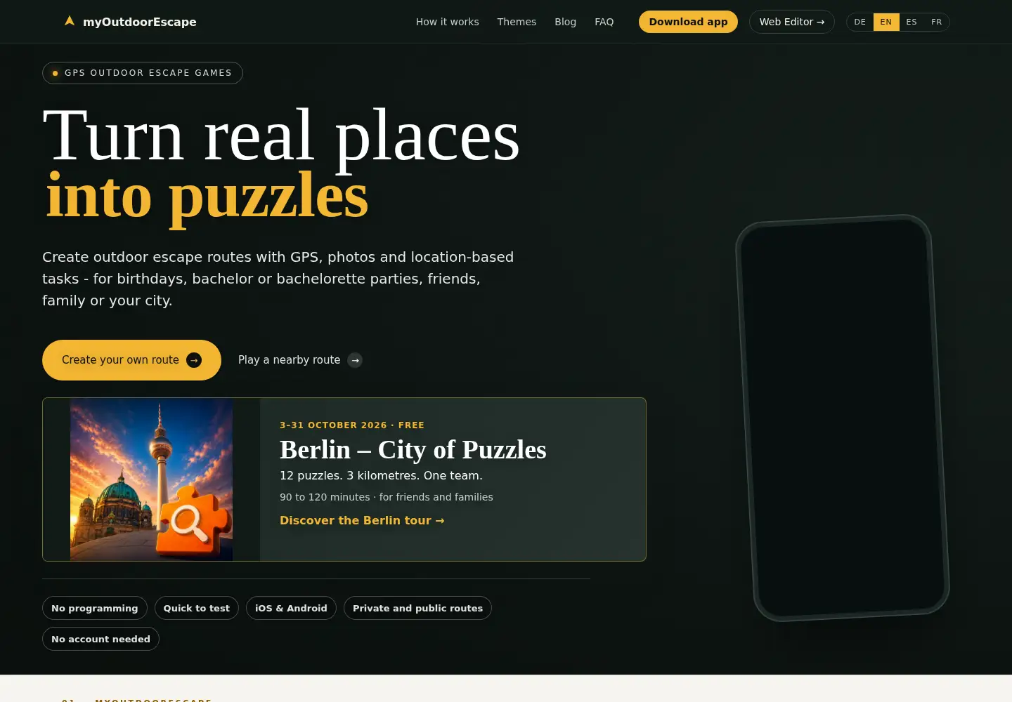 Captured homepage of myoutdoorescape.fun in the current scan