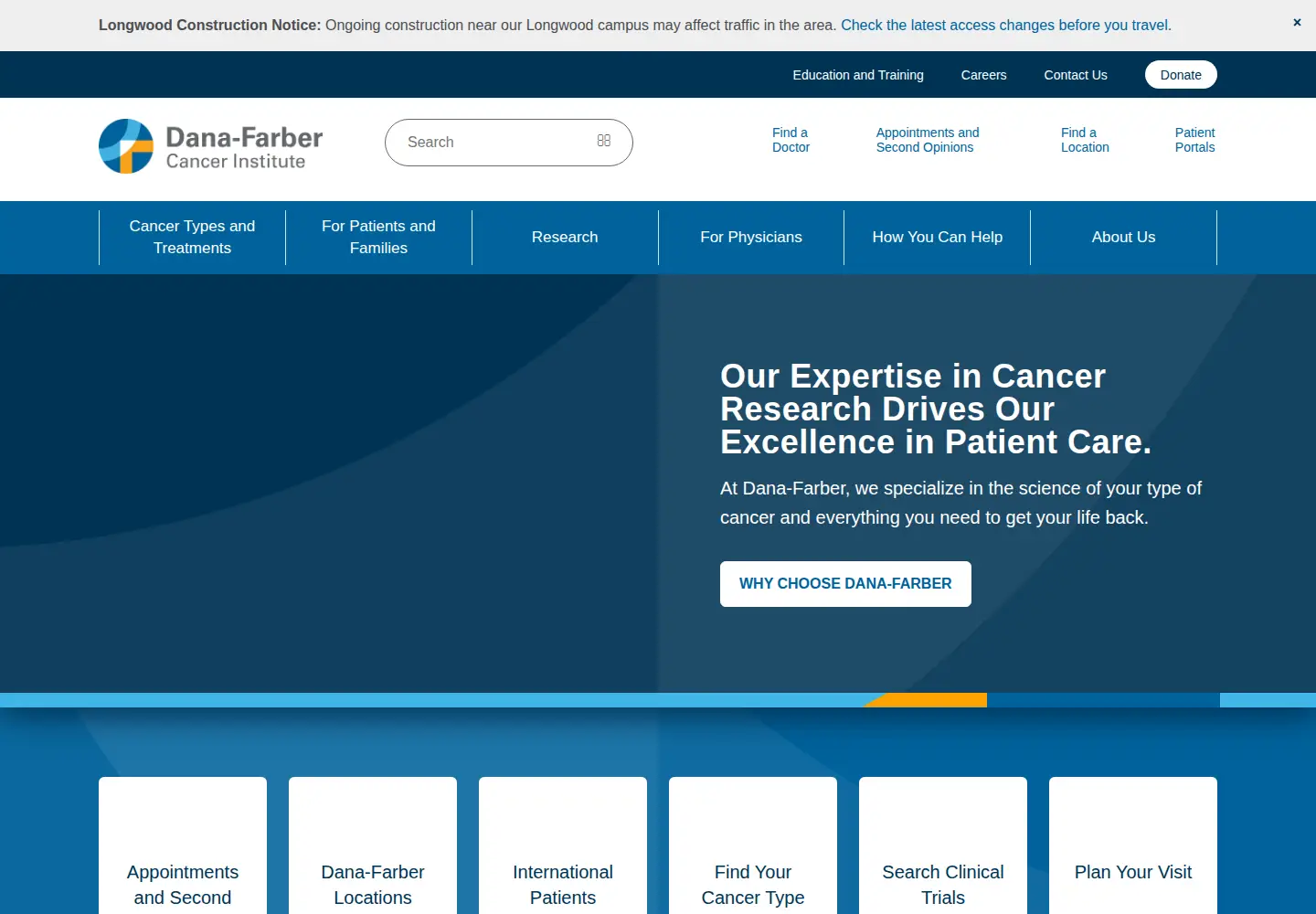 Screenshot of dana-farber.org