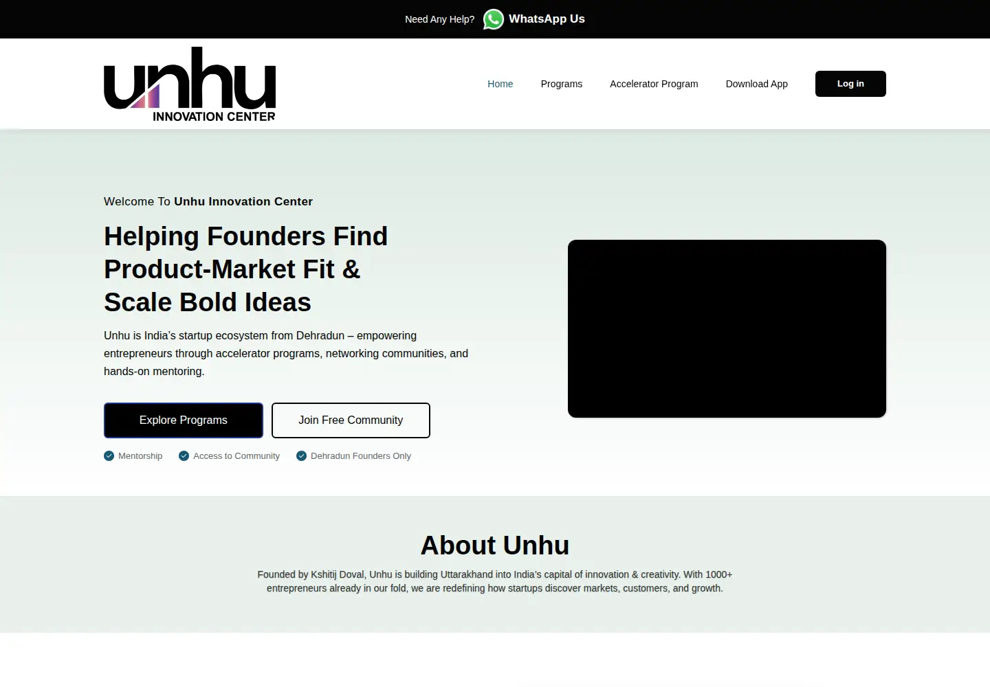 Captured homepage of unhu.in in the current scan