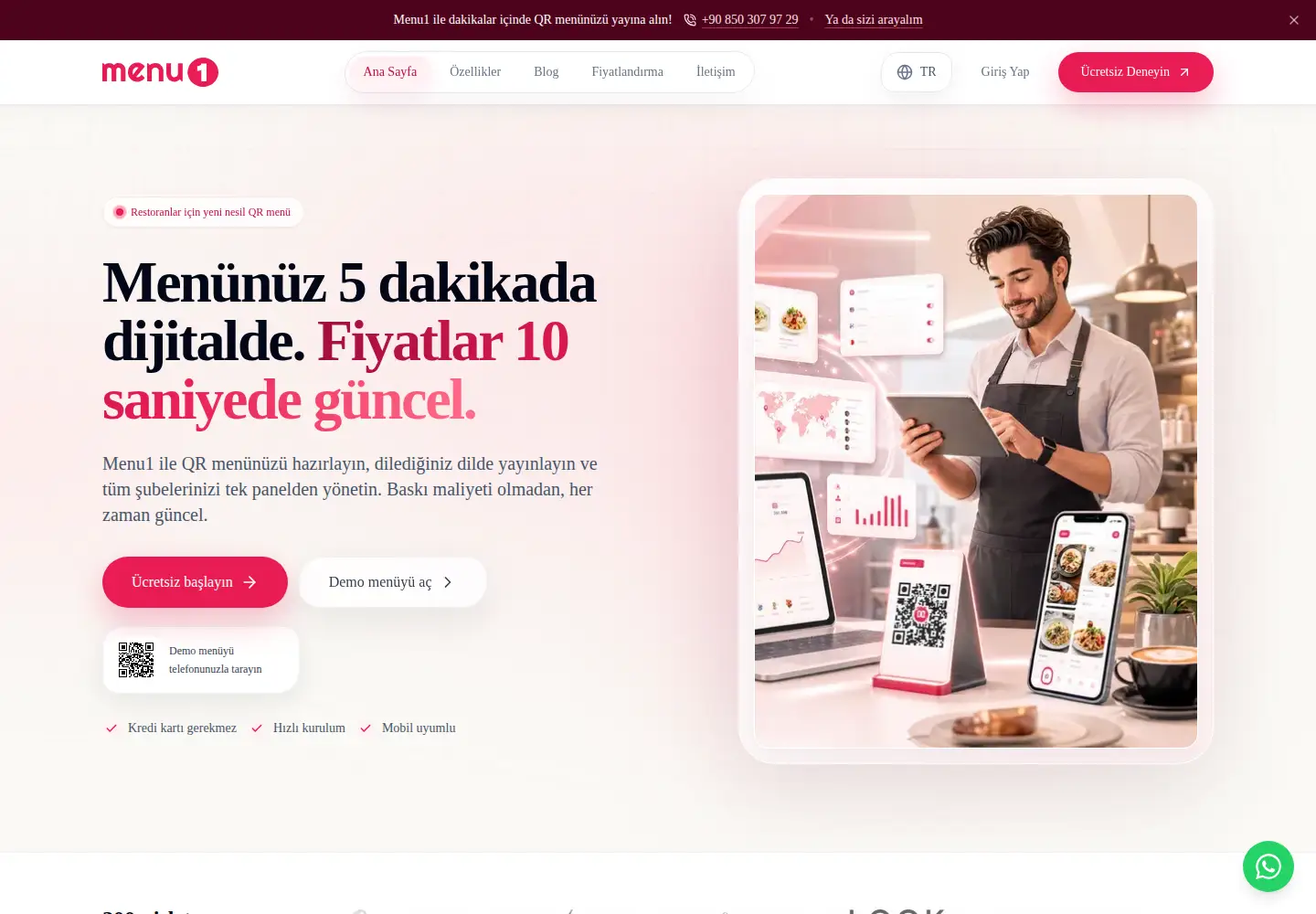 Captured homepage of menu1.io in the current scan
