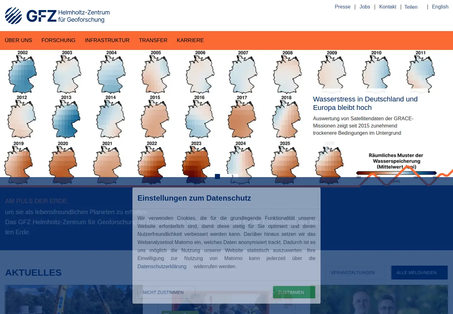Screenshot of gfz-potsdam.de