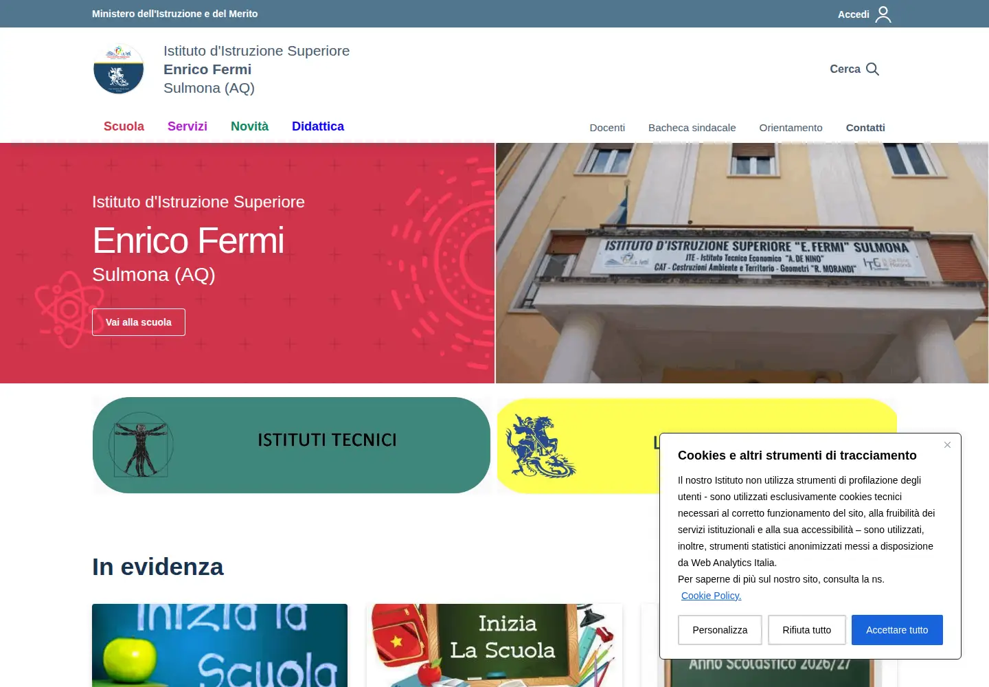 Screenshot of iisfermisulmona.edu.it