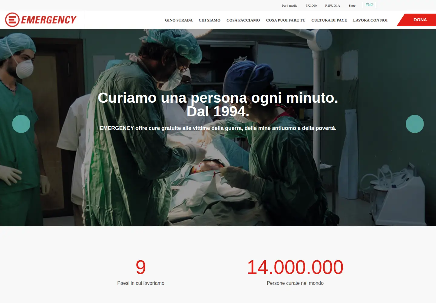 Screenshot of emergency.it