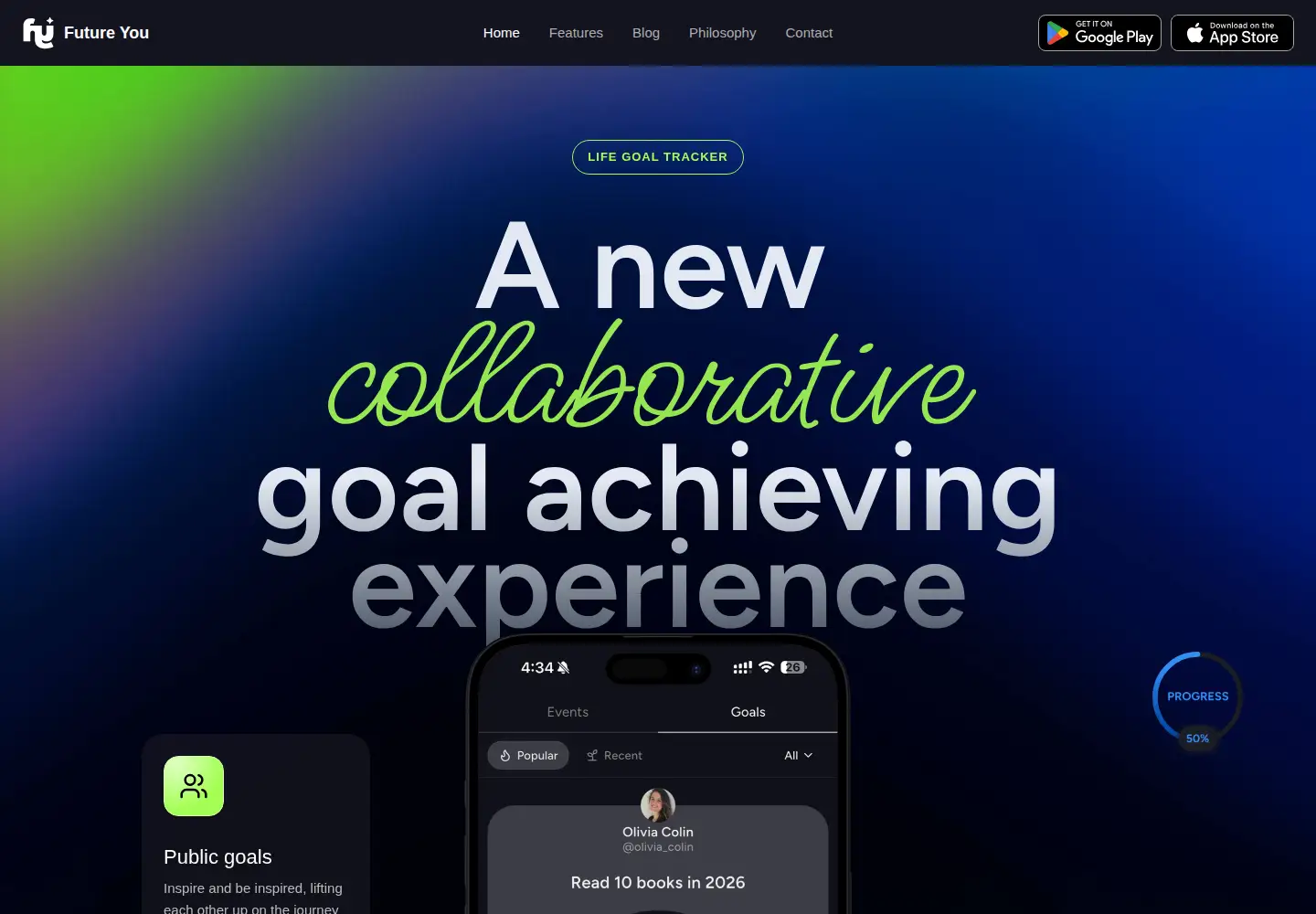 Screenshot of futureyou.me