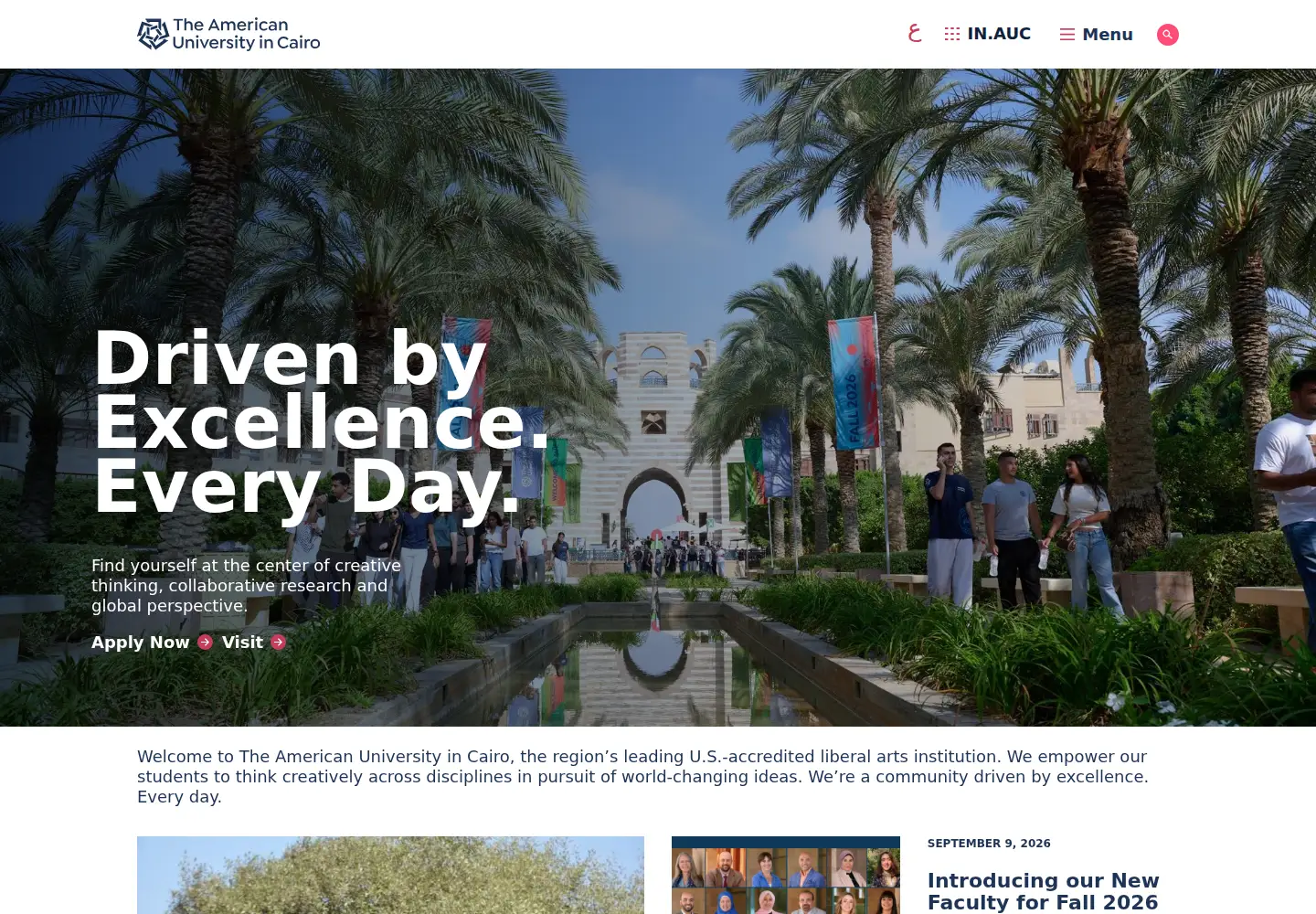 Screenshot of aucegypt.edu