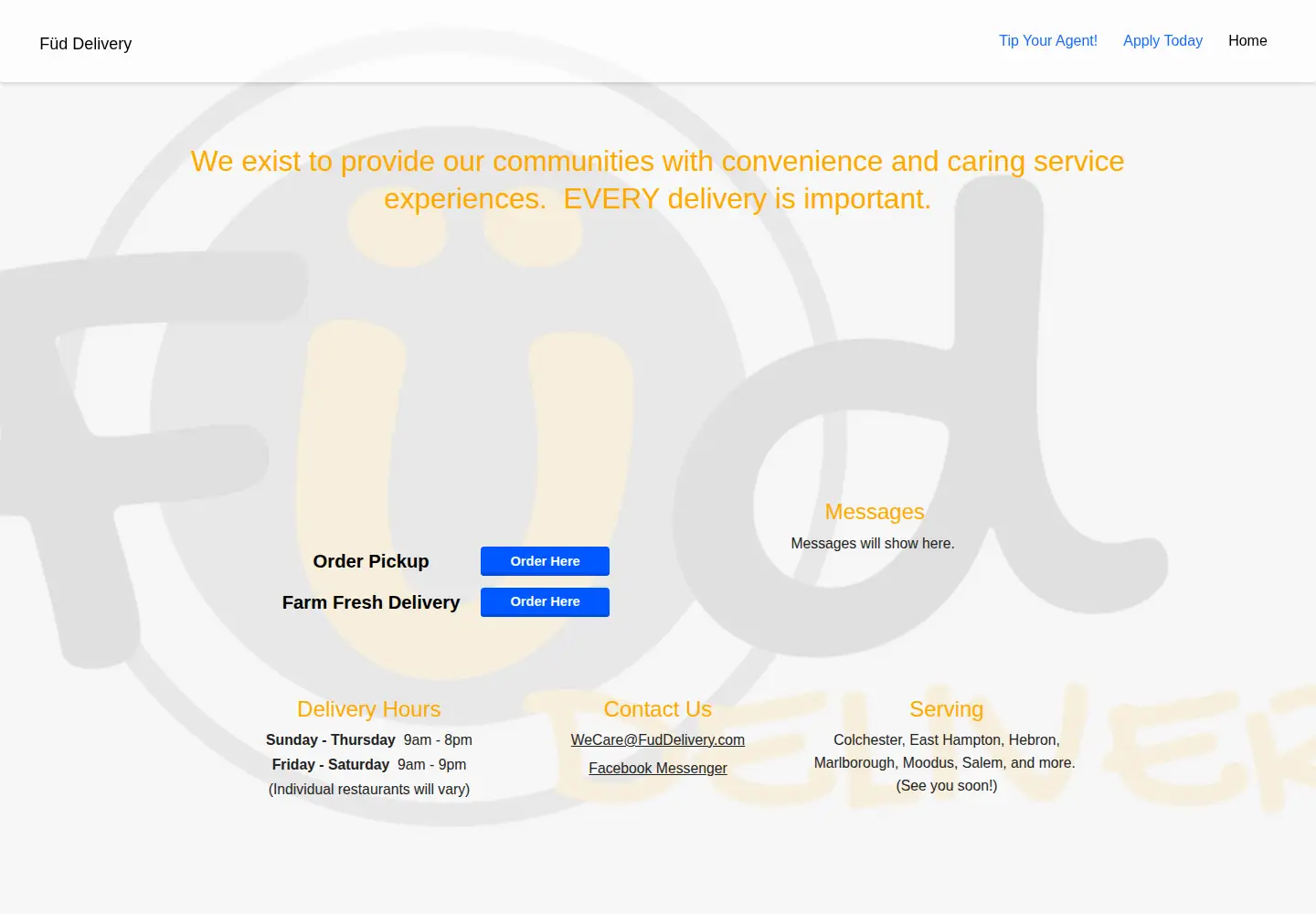 Screenshot of fuddelivery.org