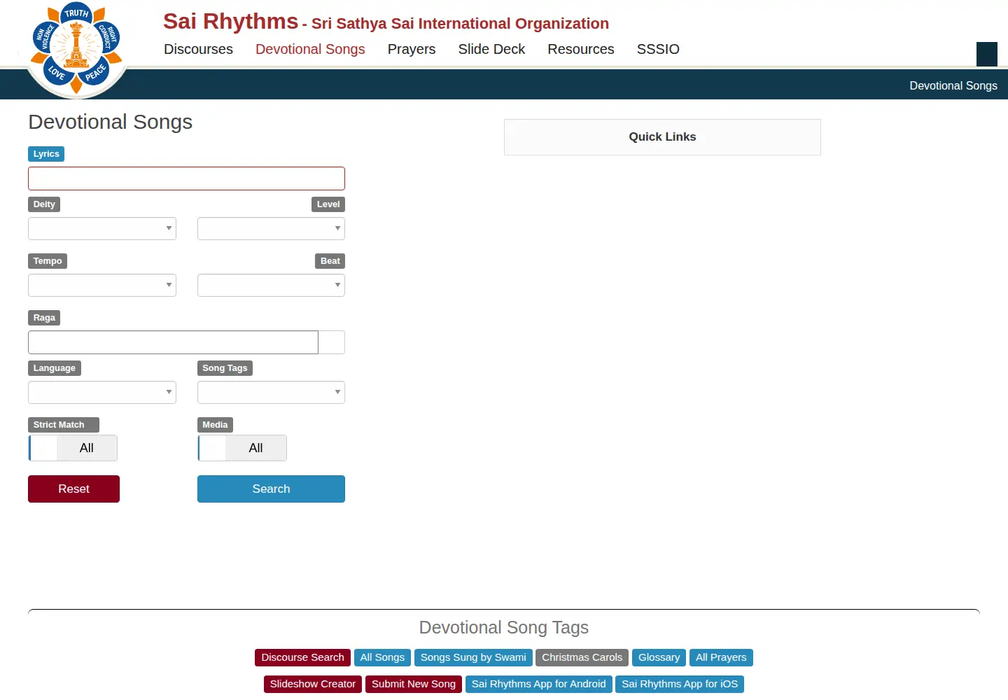 Screenshot of sairhythms.org