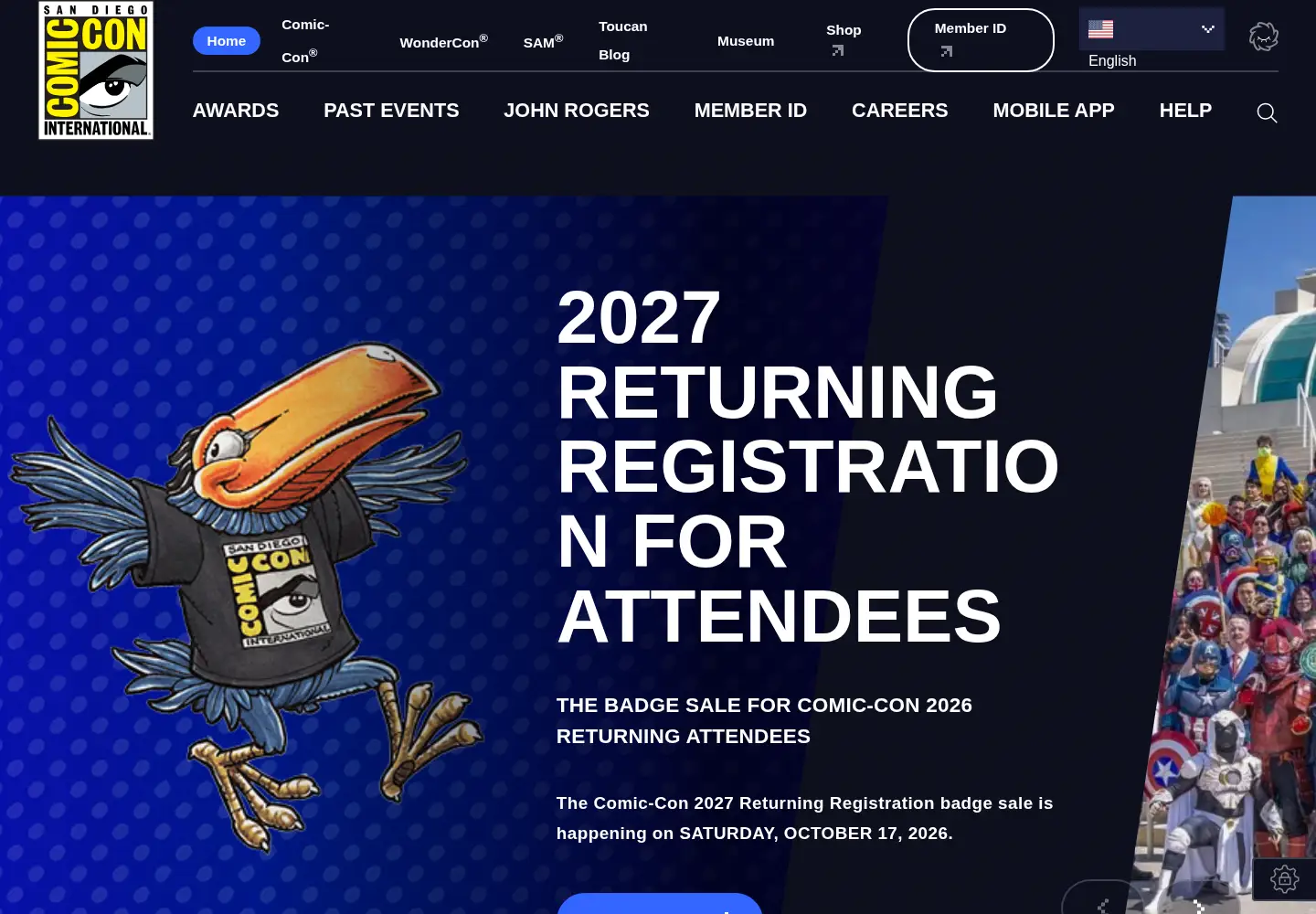 Screenshot of comic-con.org
