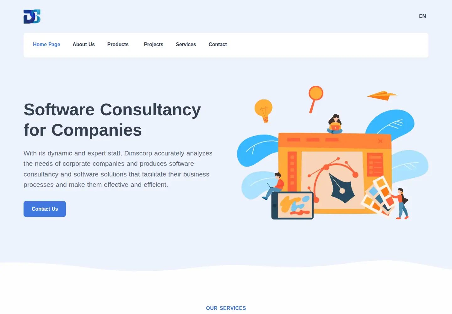 Captured homepage of dimscorp.com.tr in the current scan