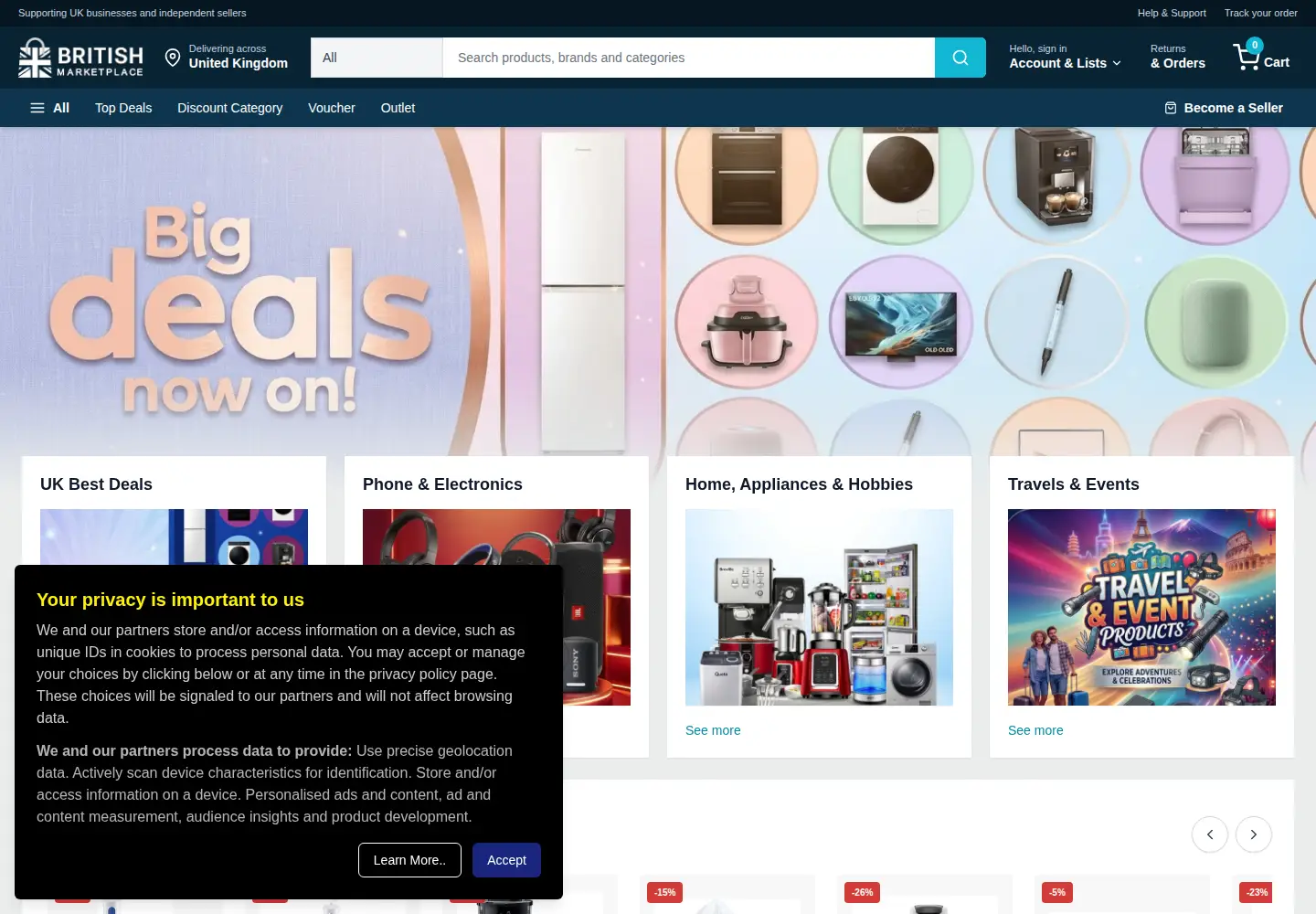 Screenshot of britishmarketplace.co.uk