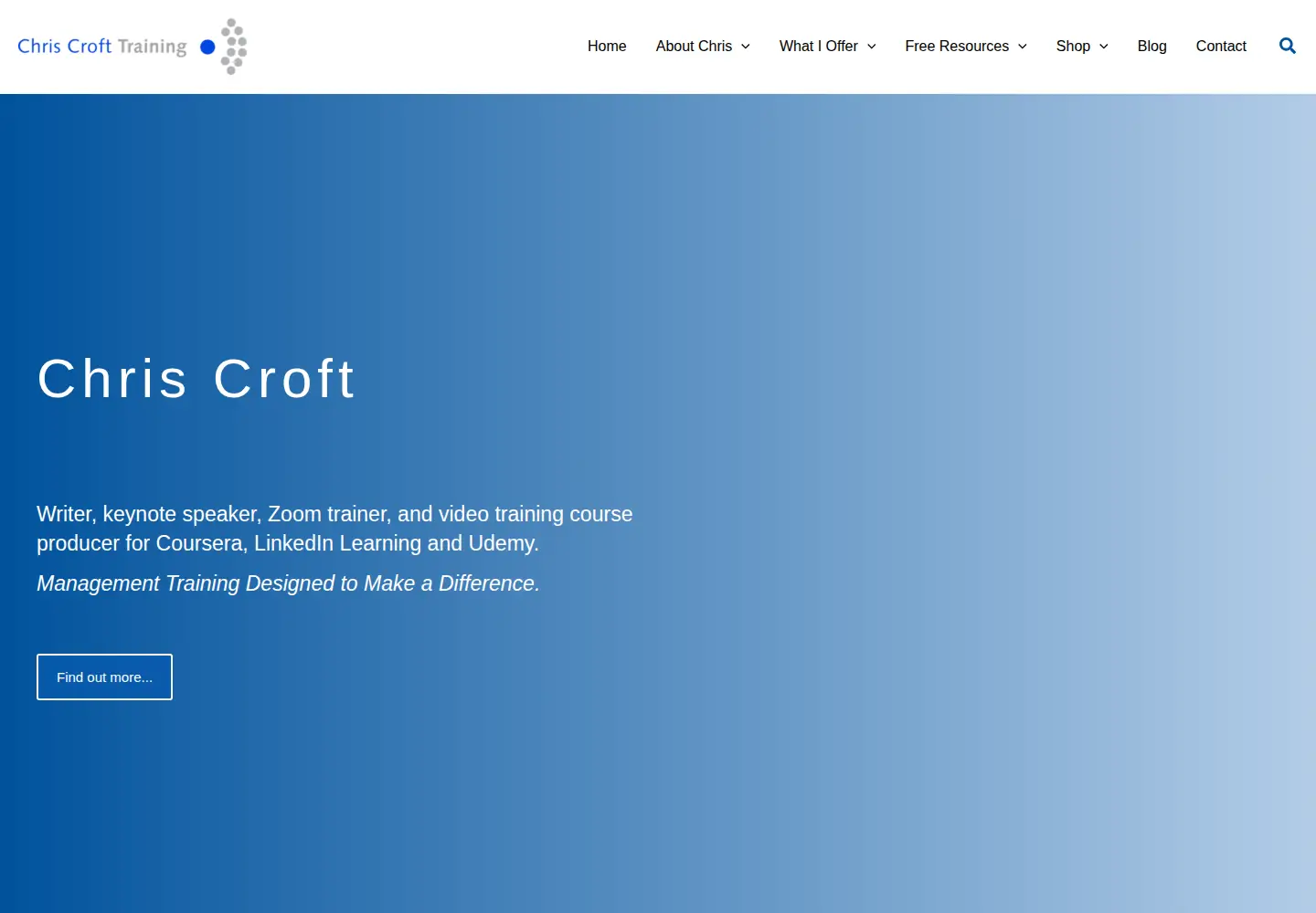 Screenshot of chriscrofttraining.co.uk