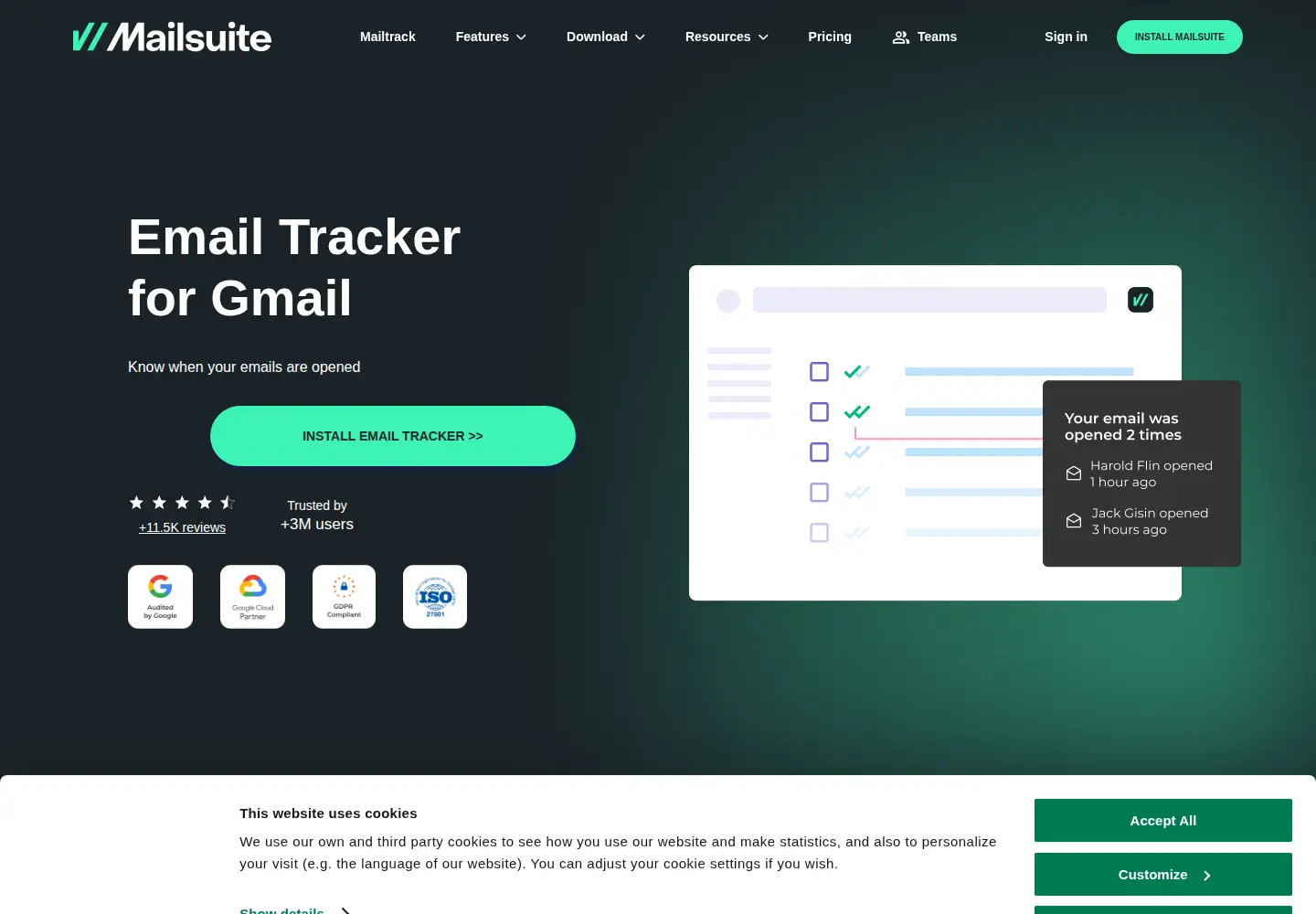 Screenshot of mailtrack.io