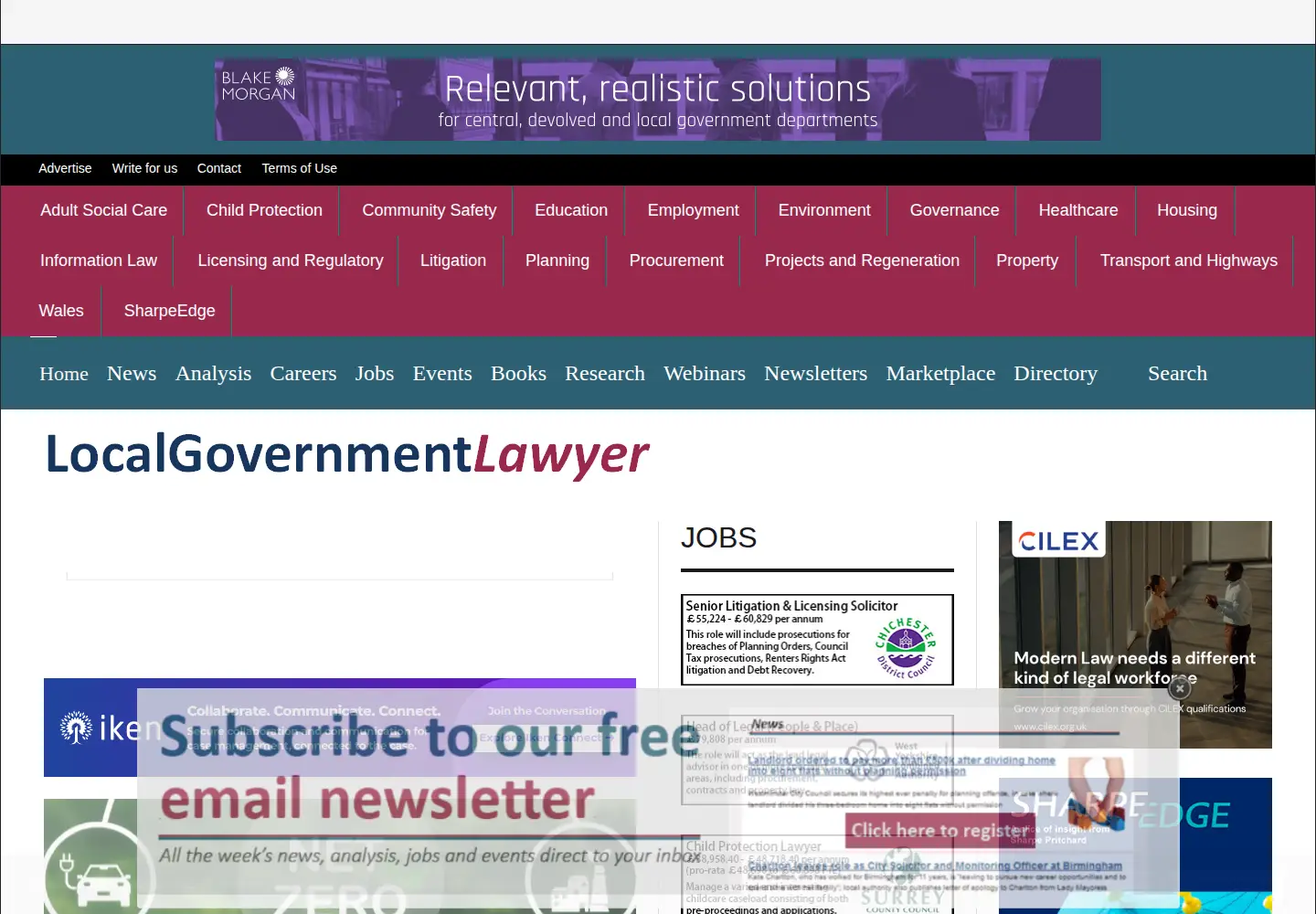 Screenshot of localgovernmentlawyer.co.uk