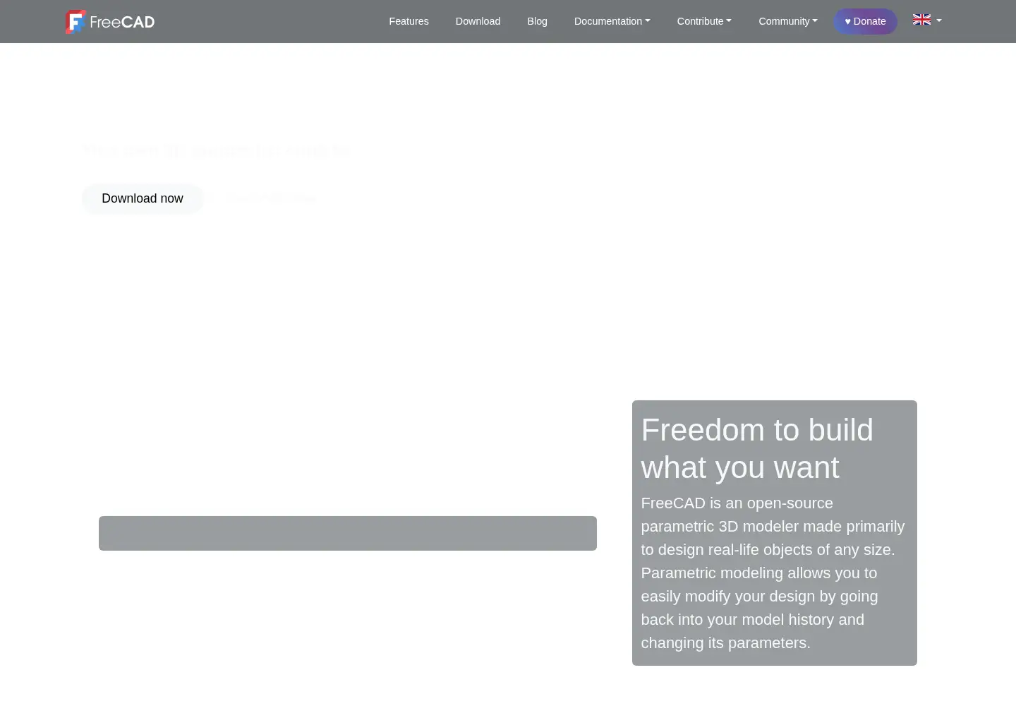 Screenshot of freecad.org