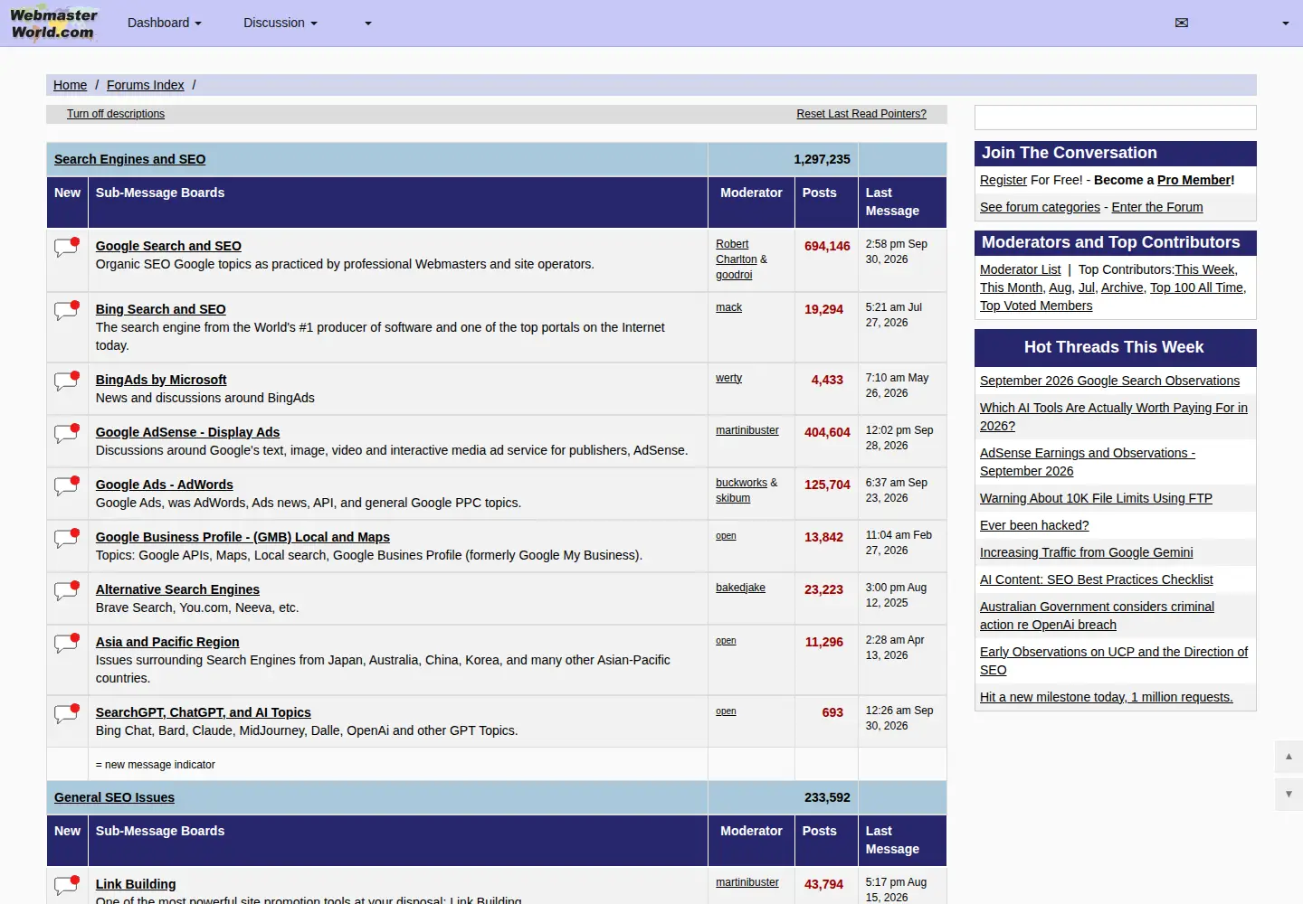 Captured homepage of webmasterworld.com in the current scan