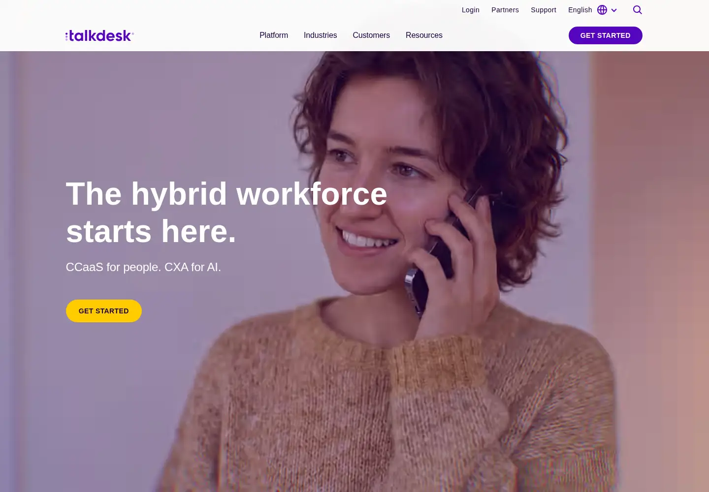 Screenshot of talkdesk.com