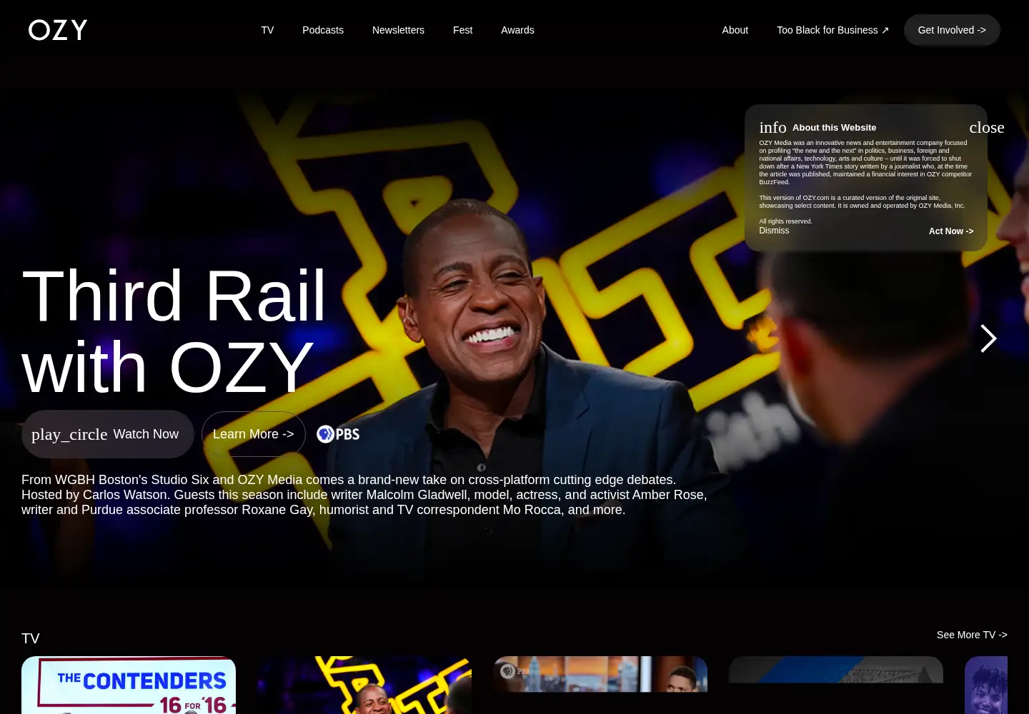 Screenshot of ozy.com