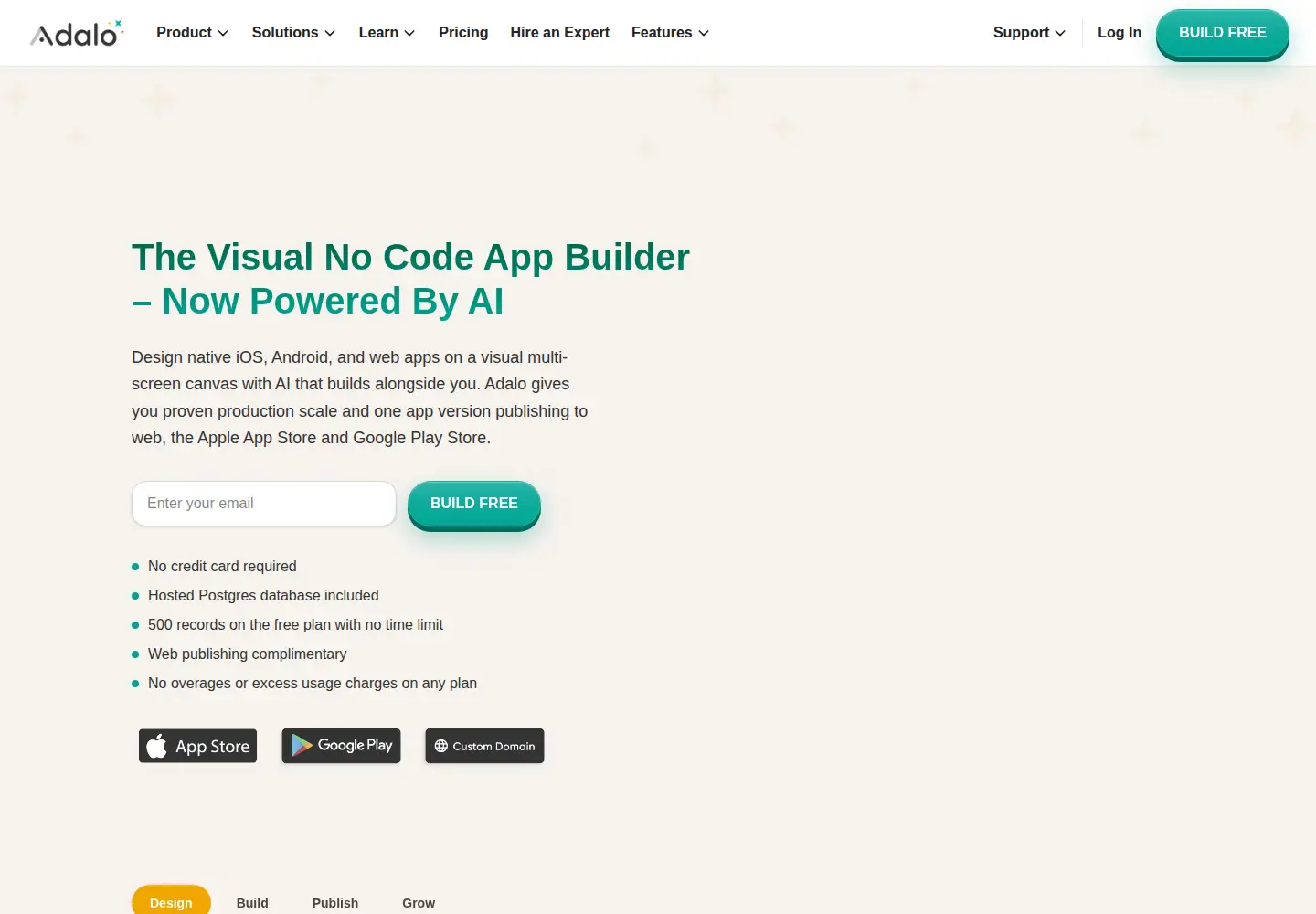 Screenshot of adalo.com
