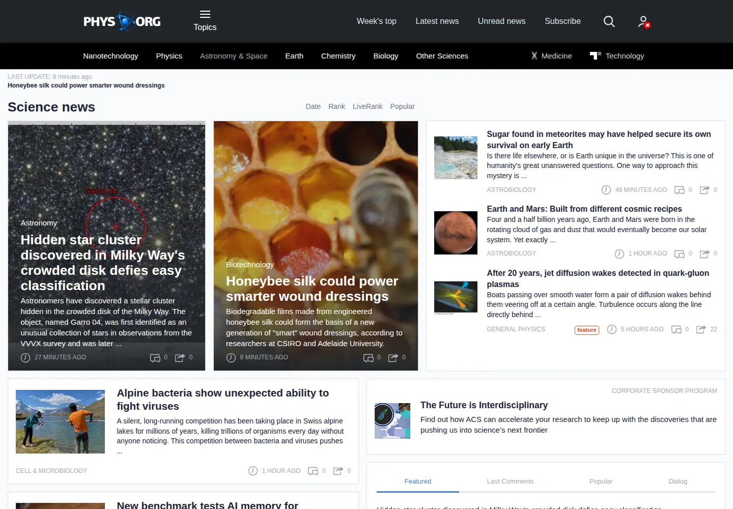 Screenshot of physorg.com