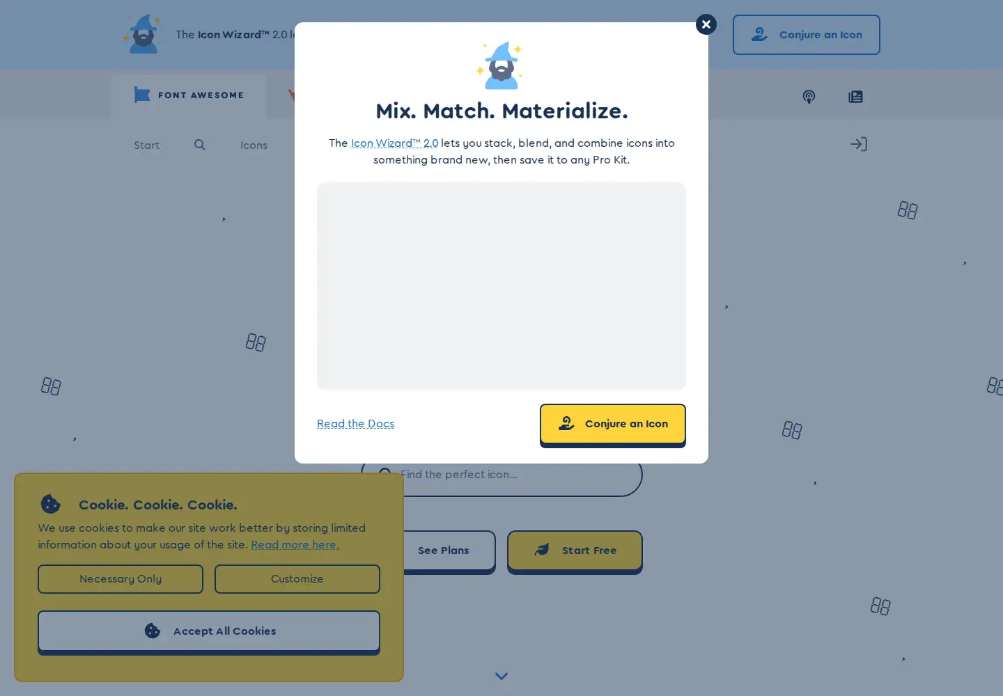 Screenshot of fontawesome.com