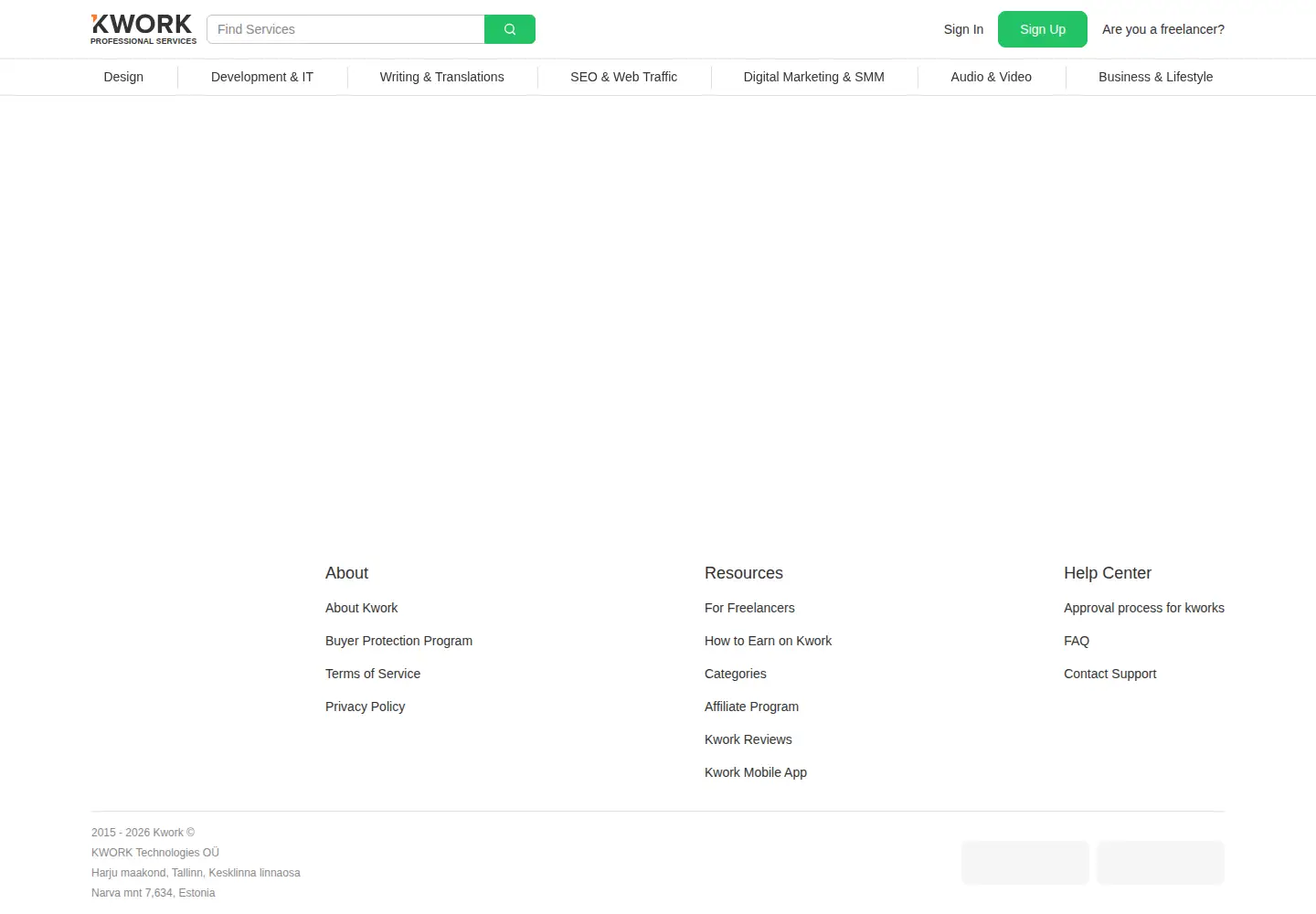 Screenshot of kwork.com