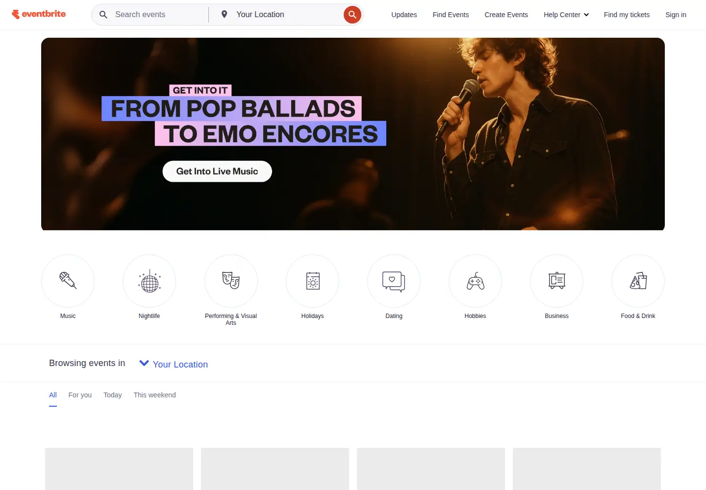 Screenshot of eventbrite.com