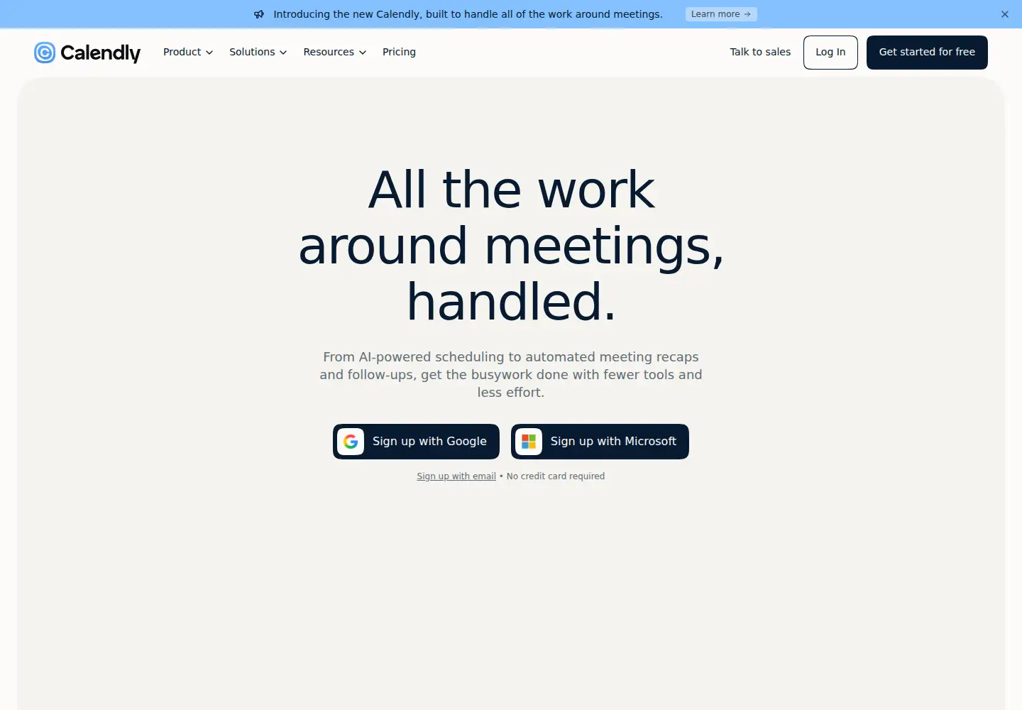 Screenshot of calendly.com