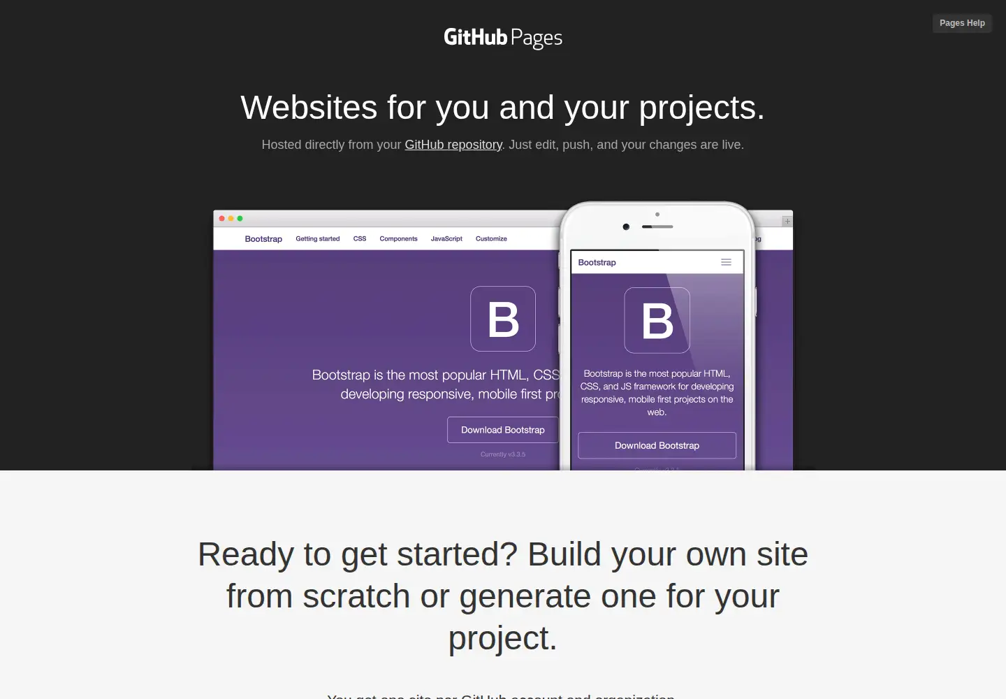 Screenshot of github.io