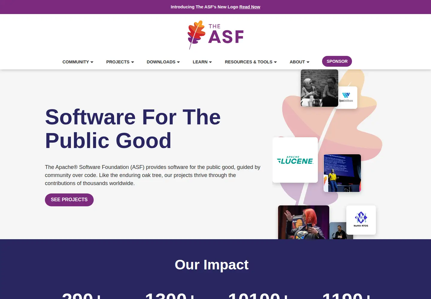 Screenshot of apache.org