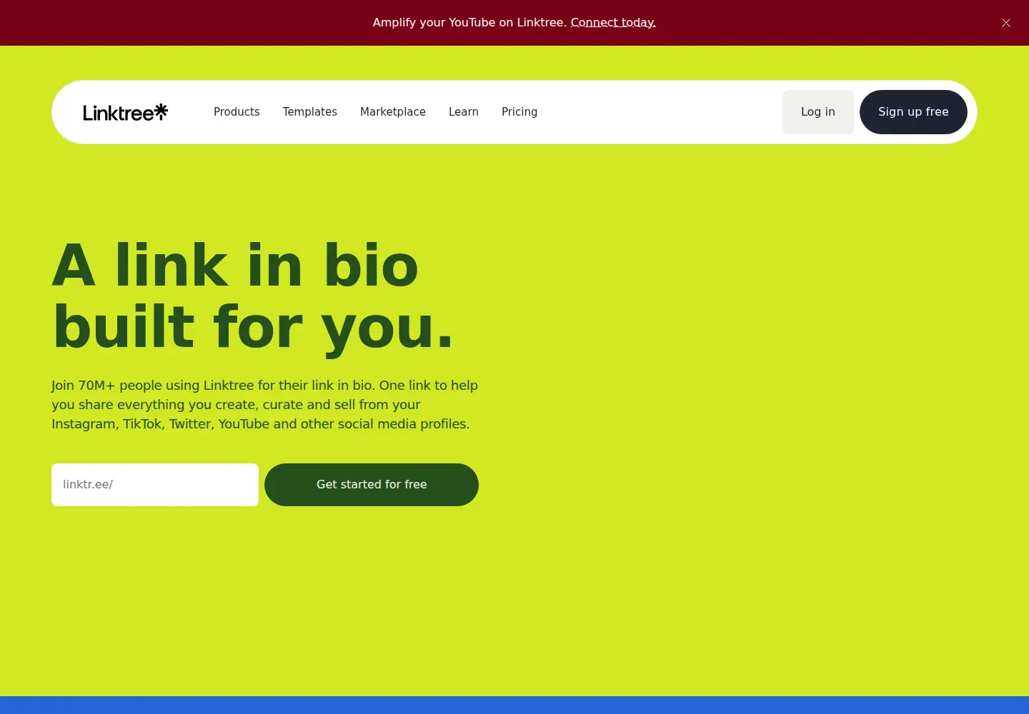 Screenshot of linktr.ee