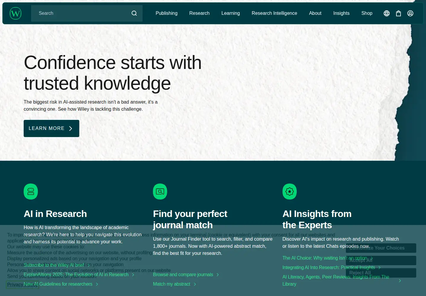 Screenshot of wiley.com