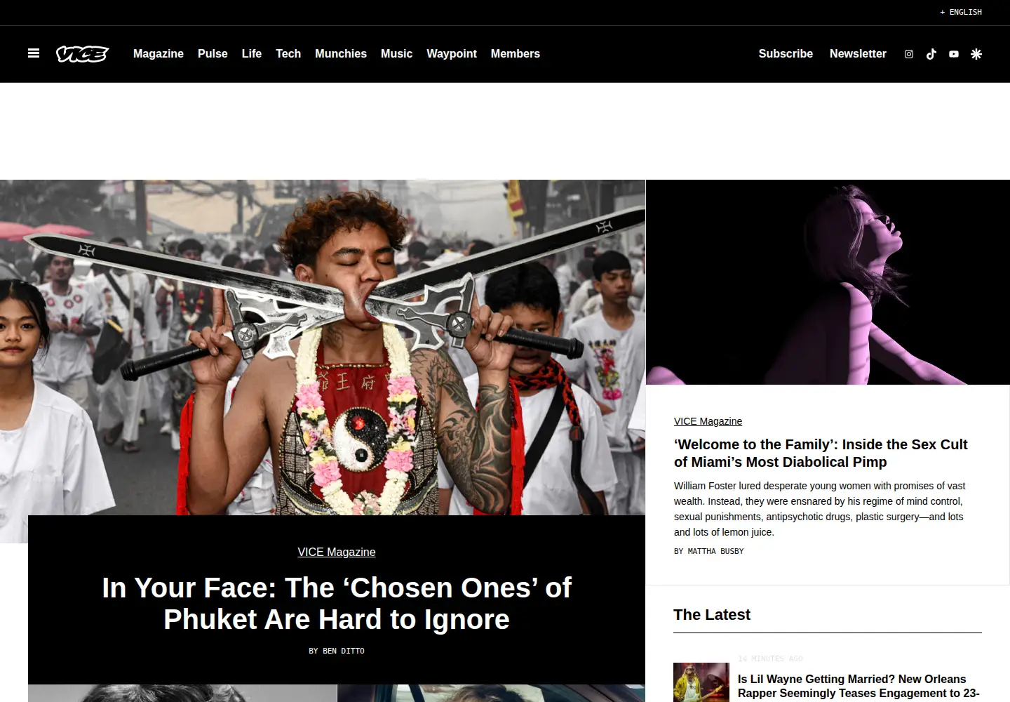 Screenshot of vice.com