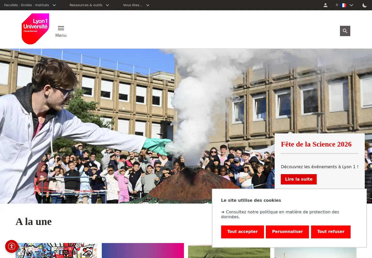 Screenshot of univ-lyon1.fr
