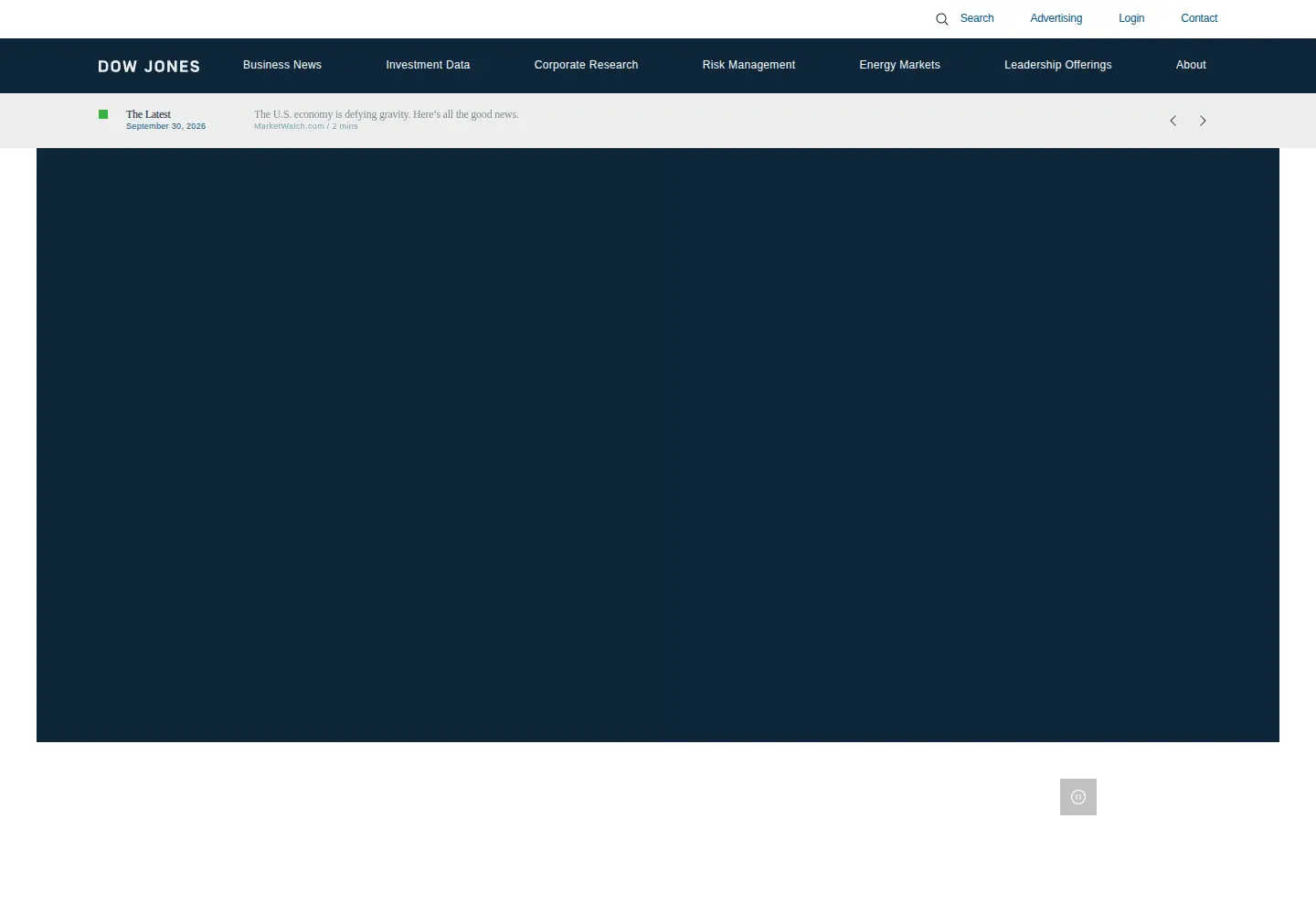 Screenshot of dowjones.com